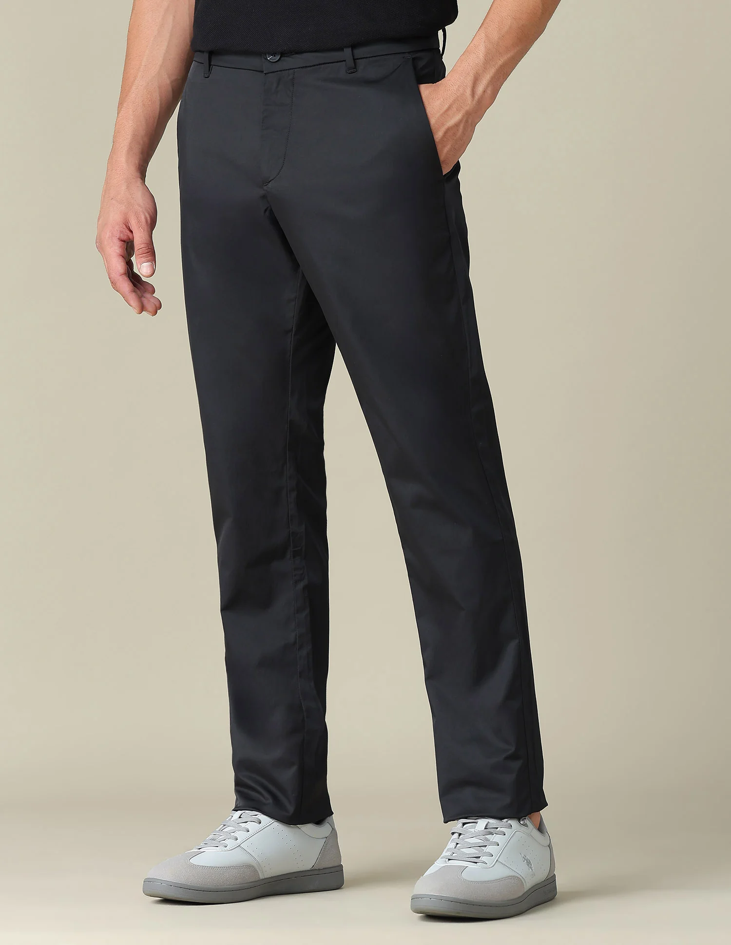 Solid Denver Slim Fit Trousers