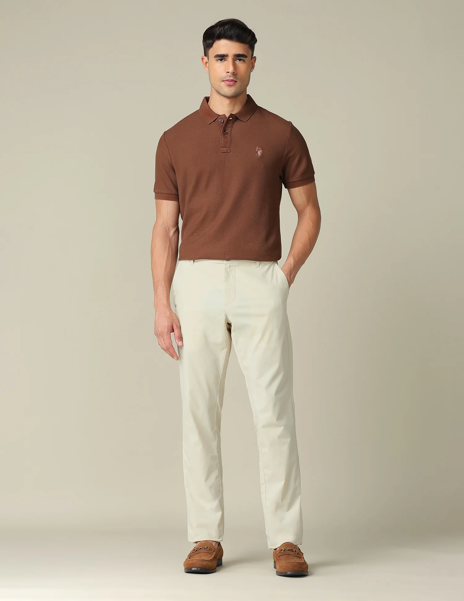 Solid Denver Slim Fit Trousers - Image 3