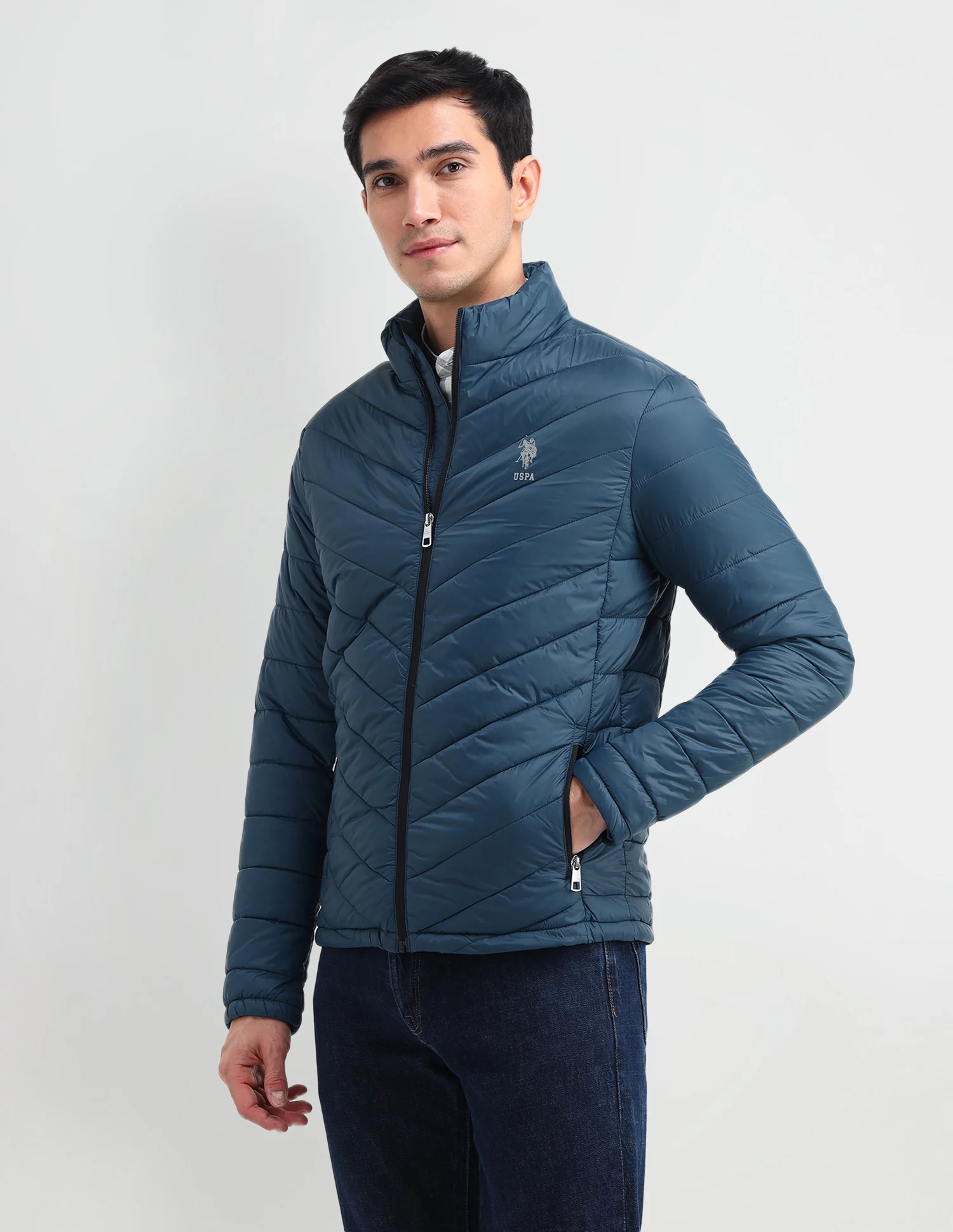 Solid High Neck Jacket - Image 4