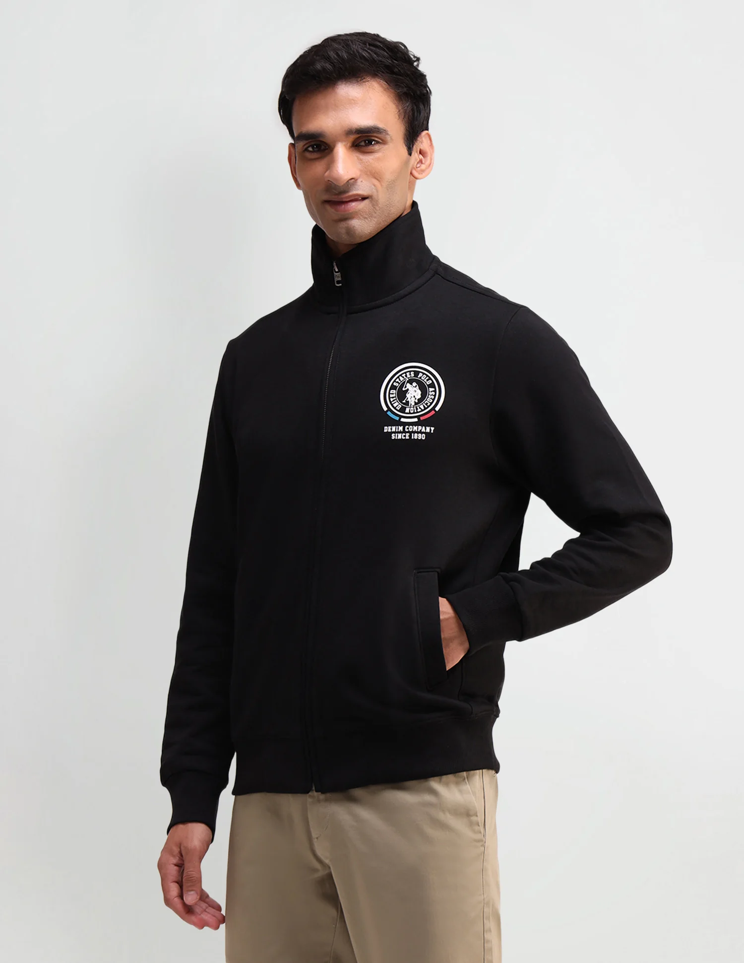 Solid High Neck Sweatshirt - Image 4