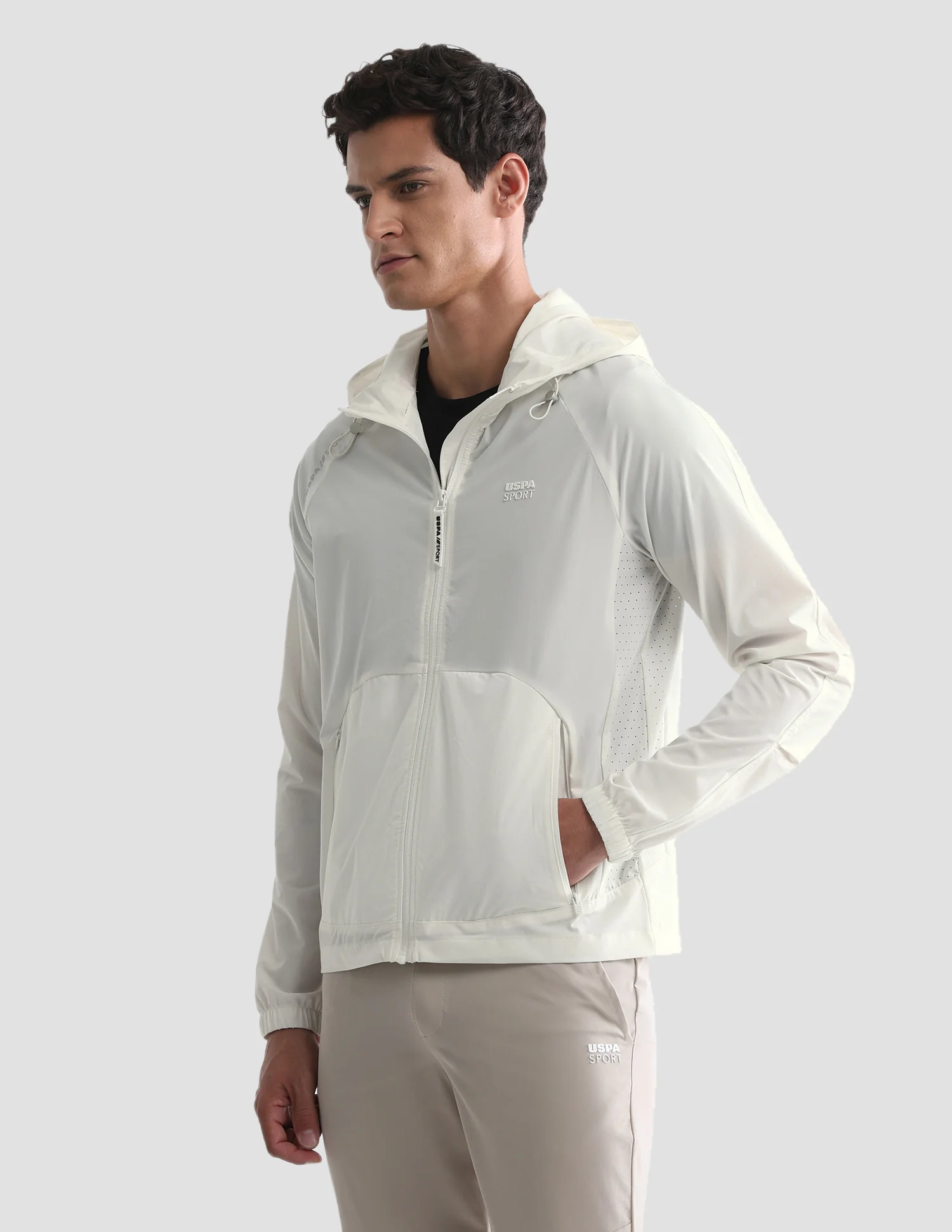 Solid Hooded Active Jacket - Image 8