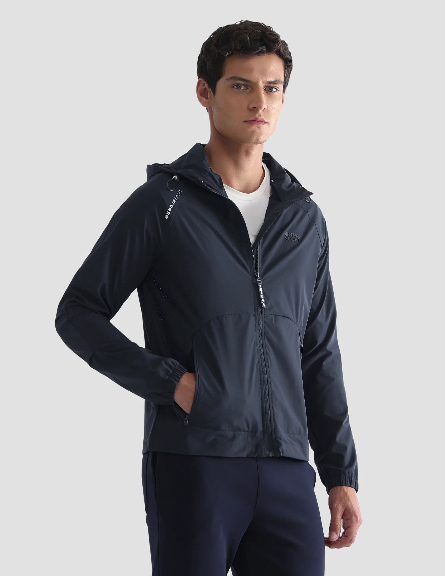 Solid Hooded Active Jacket - Image 8