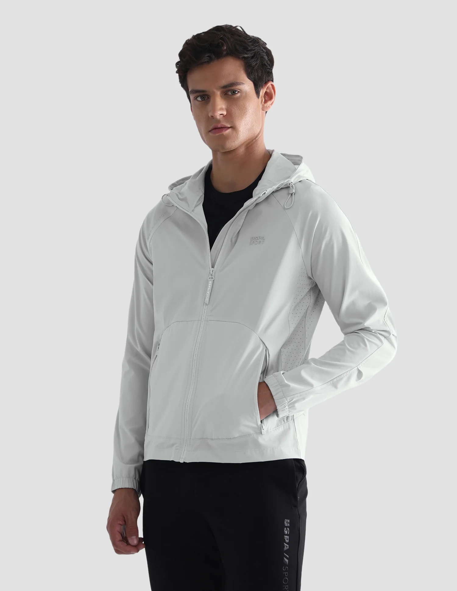 Solid Hooded Active Jacket - Image 8