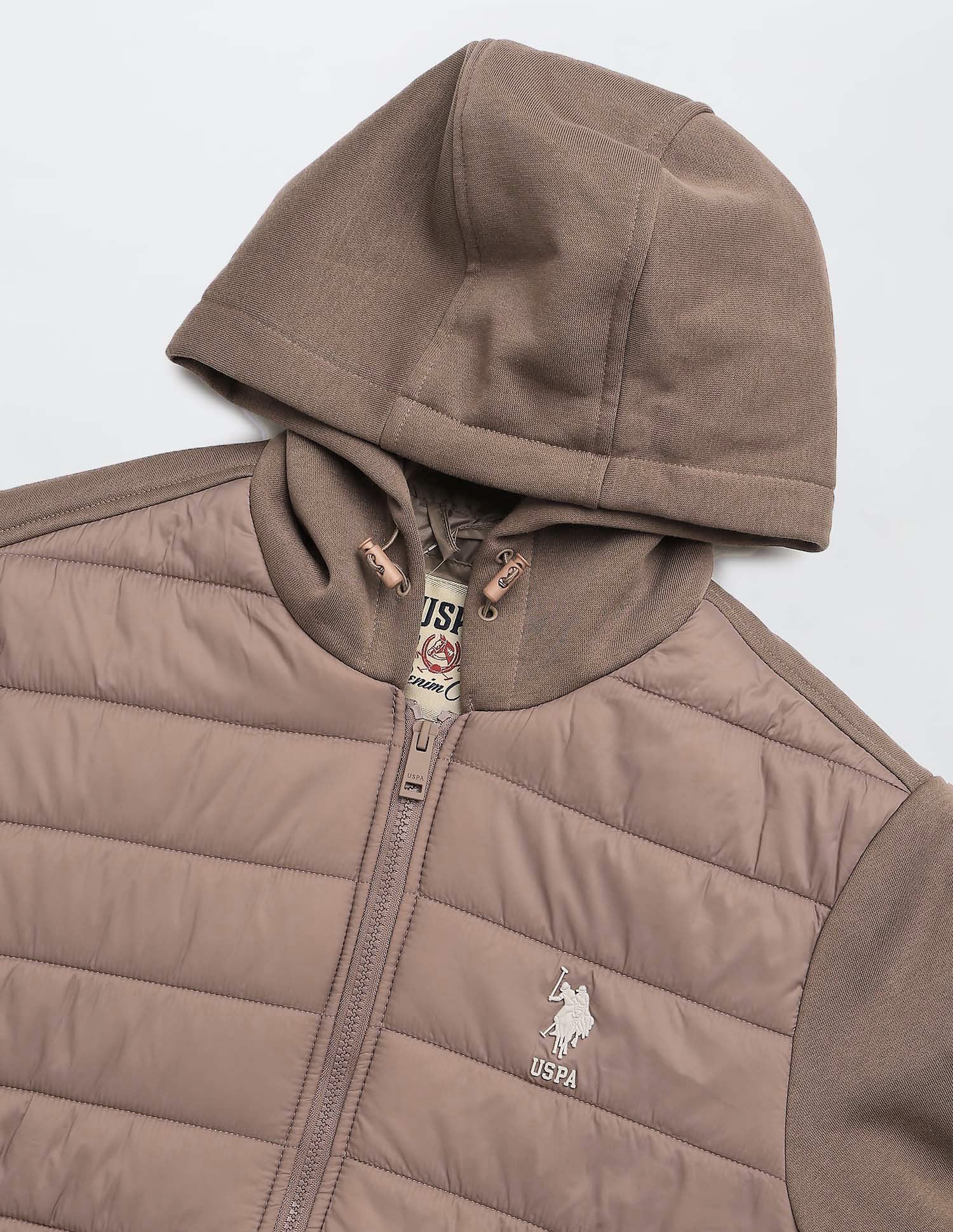 Solid Hooded Puffer Jacket - Image 2