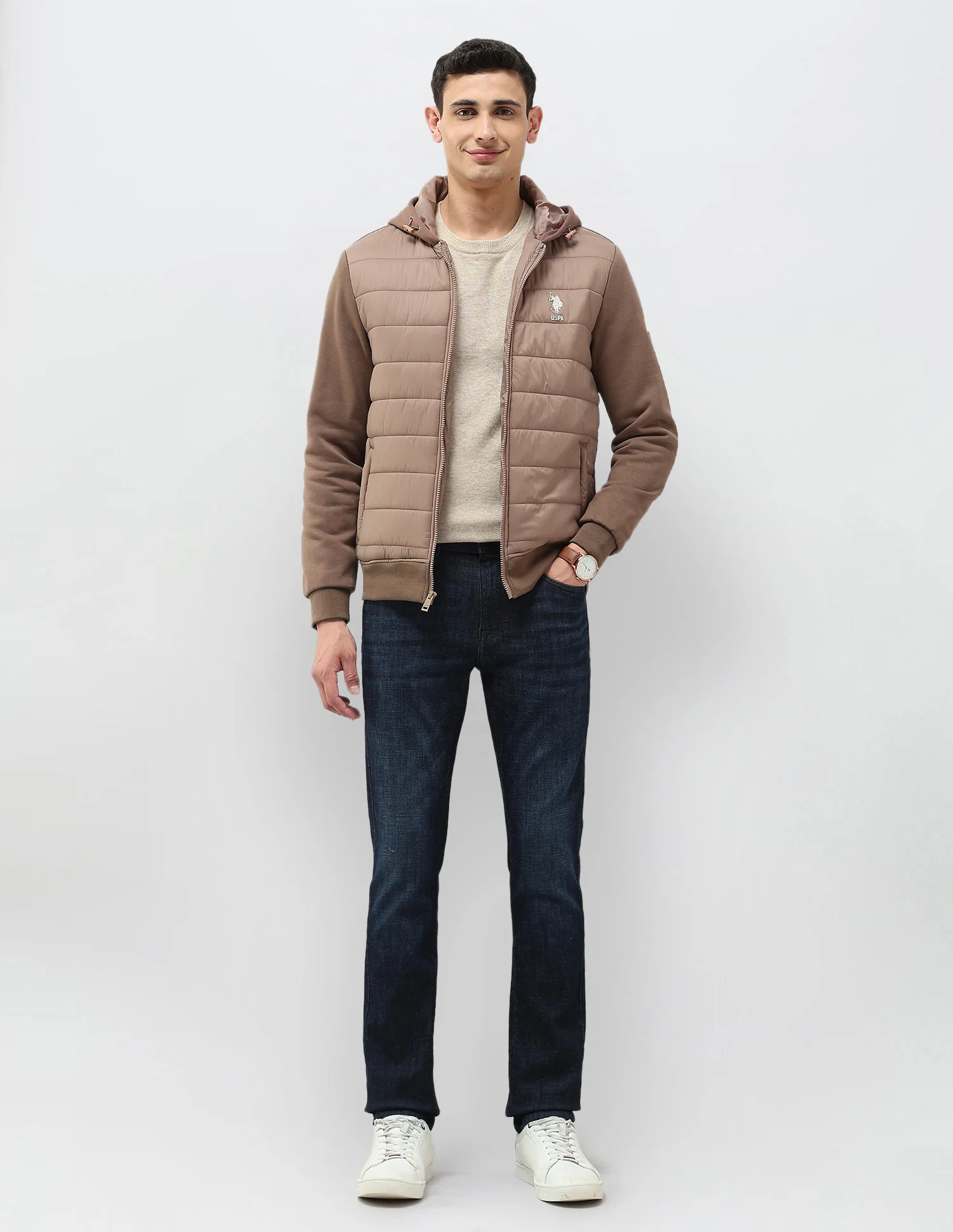 Solid Hooded Puffer Jacket - Image 3