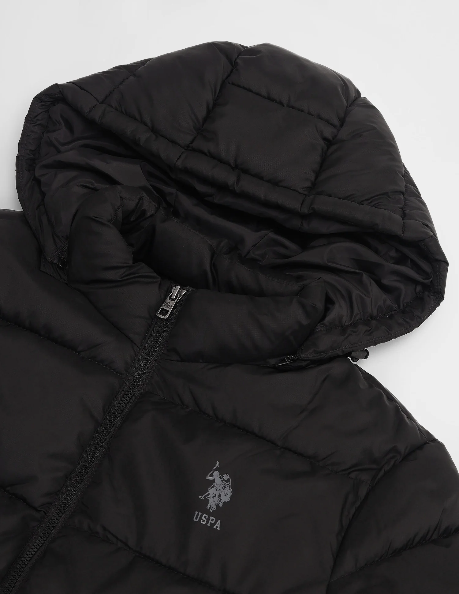 Solid Hooded Puffer Jacket - Image 2