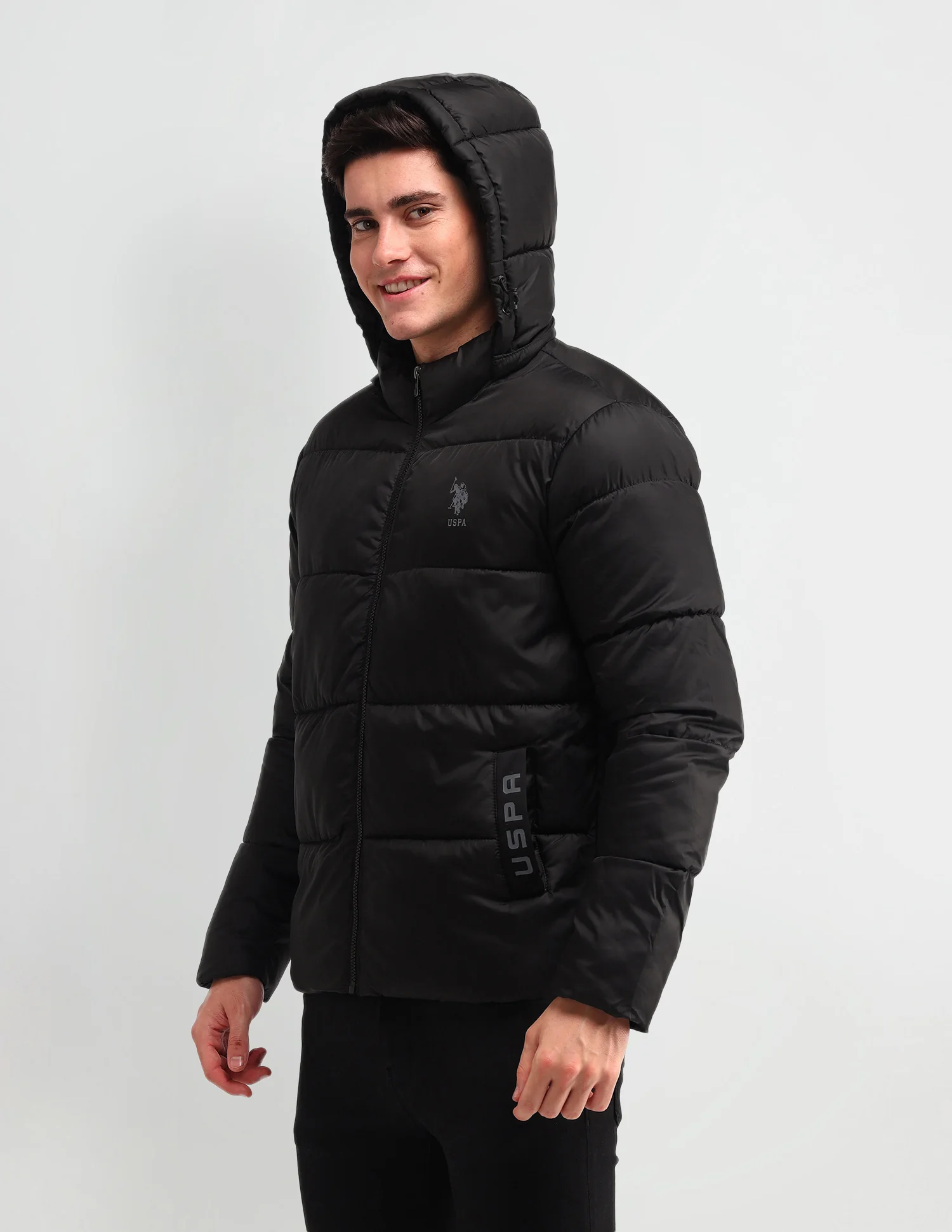 Solid Hooded Puffer Jacket - Image 4