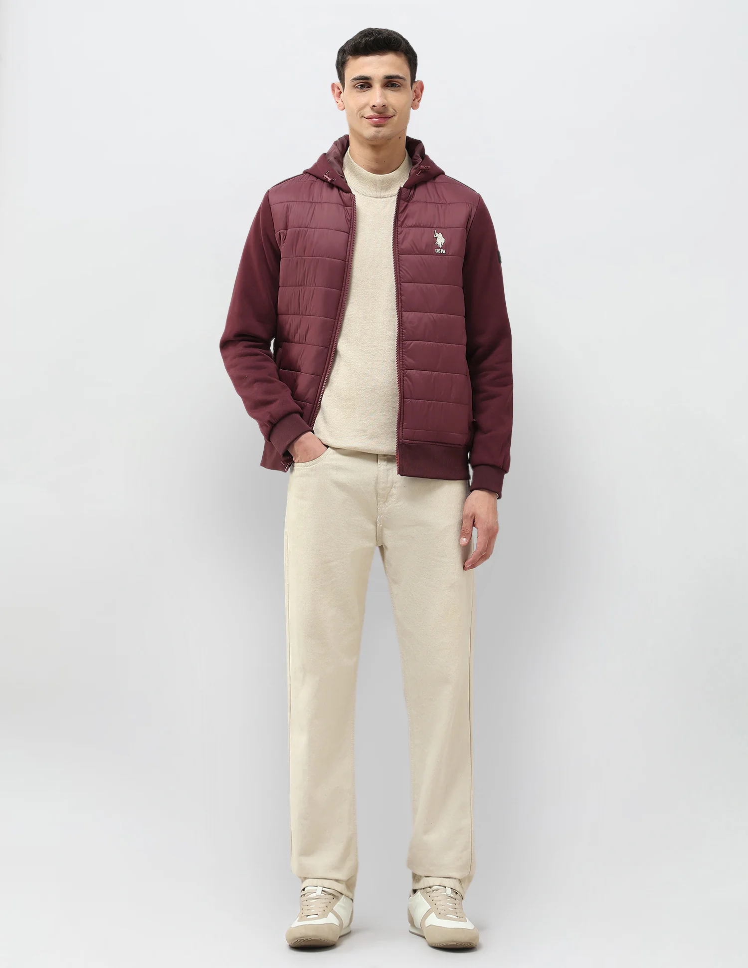 Solid Hooded Puffer Jacket - Image 3