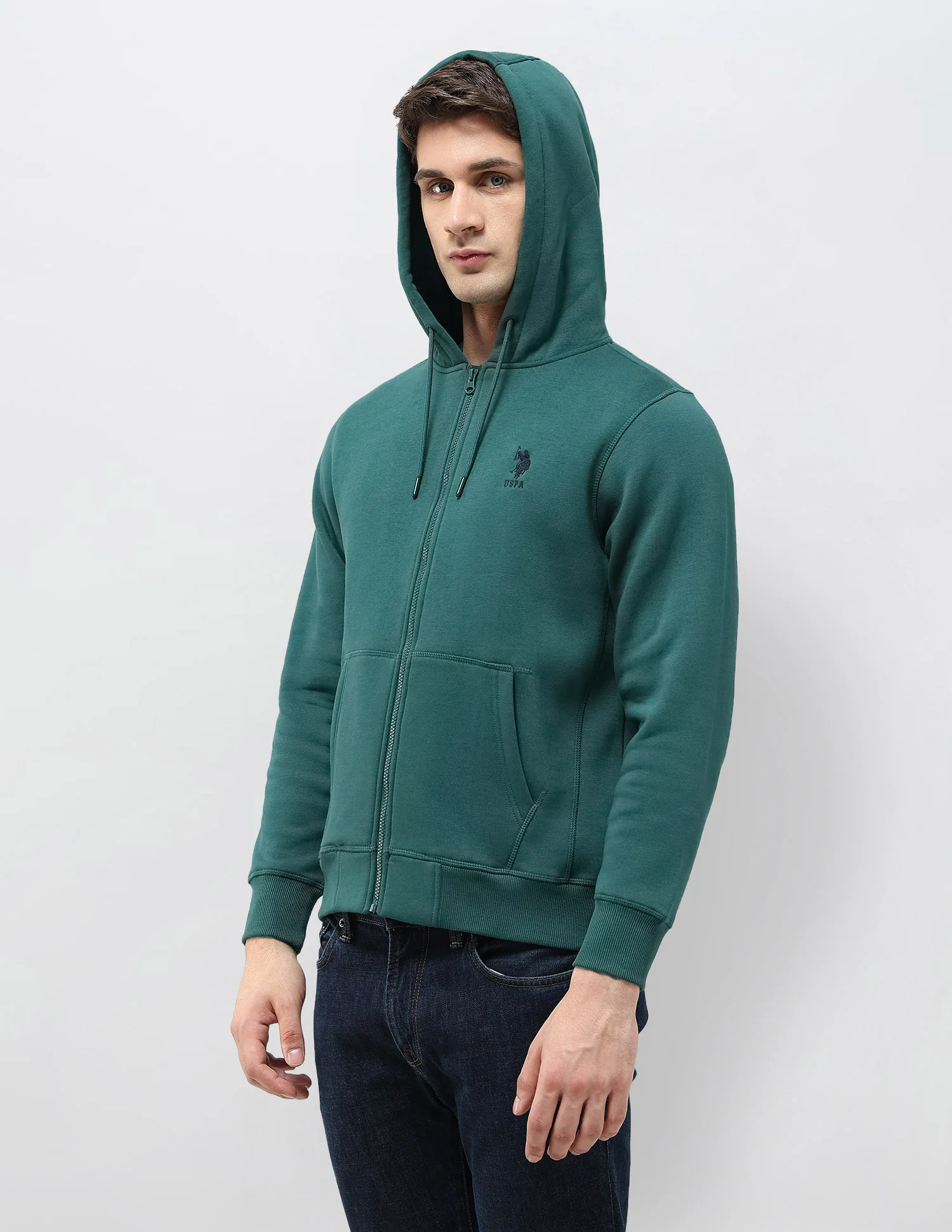 Solid Hooded Sweatshirt - Image 4