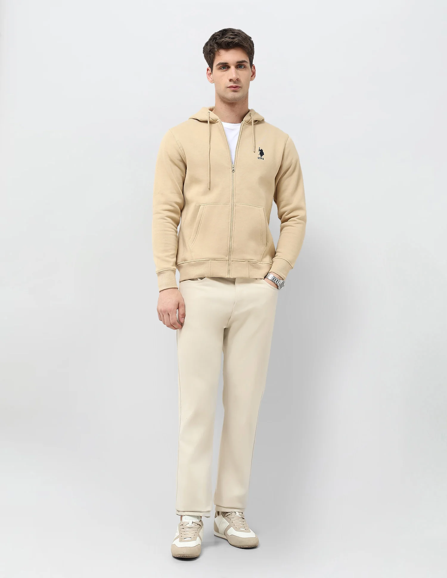 Solid Hooded Sweatshirt - Image 3