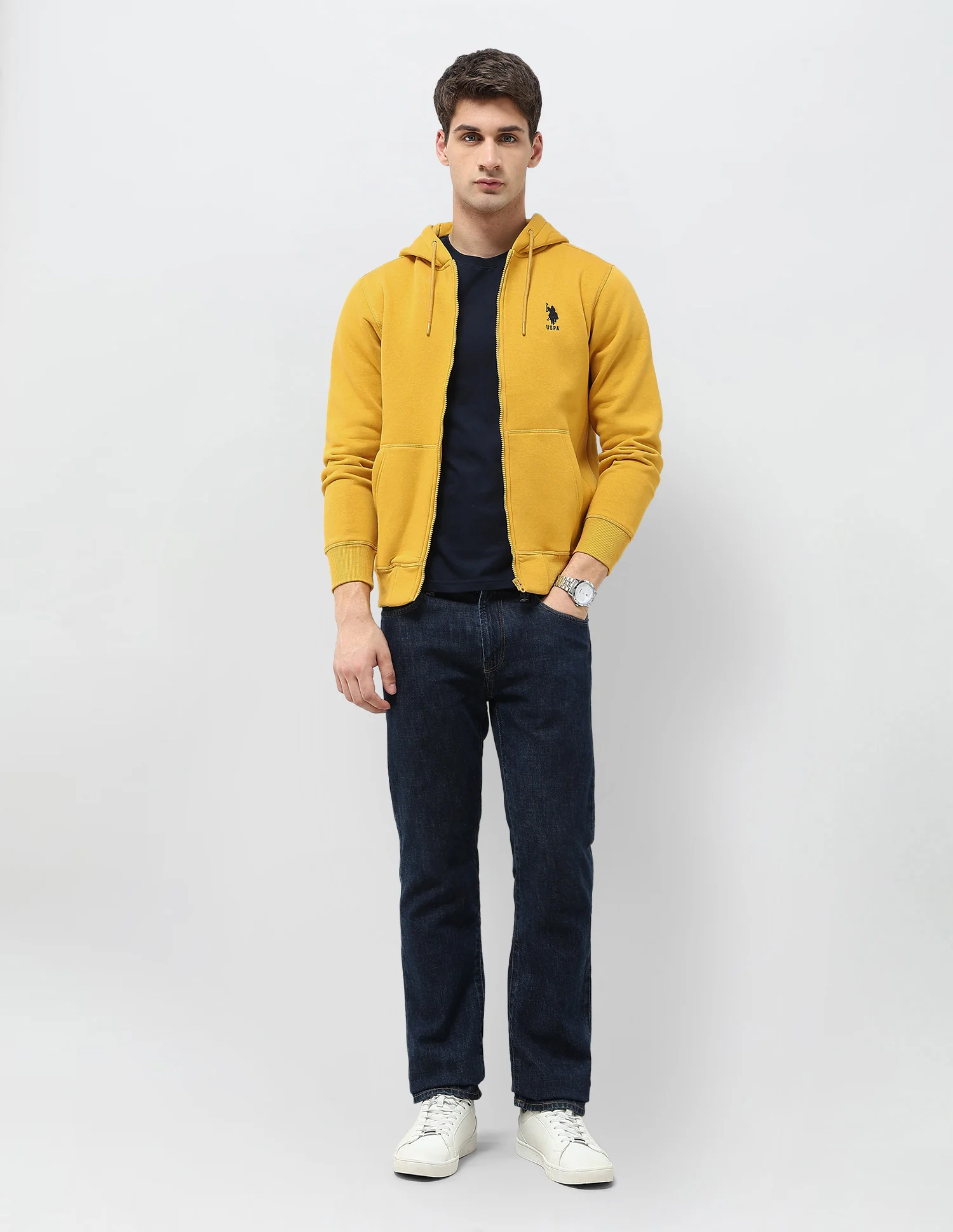 Solid Hooded Sweatshirt - Image 3