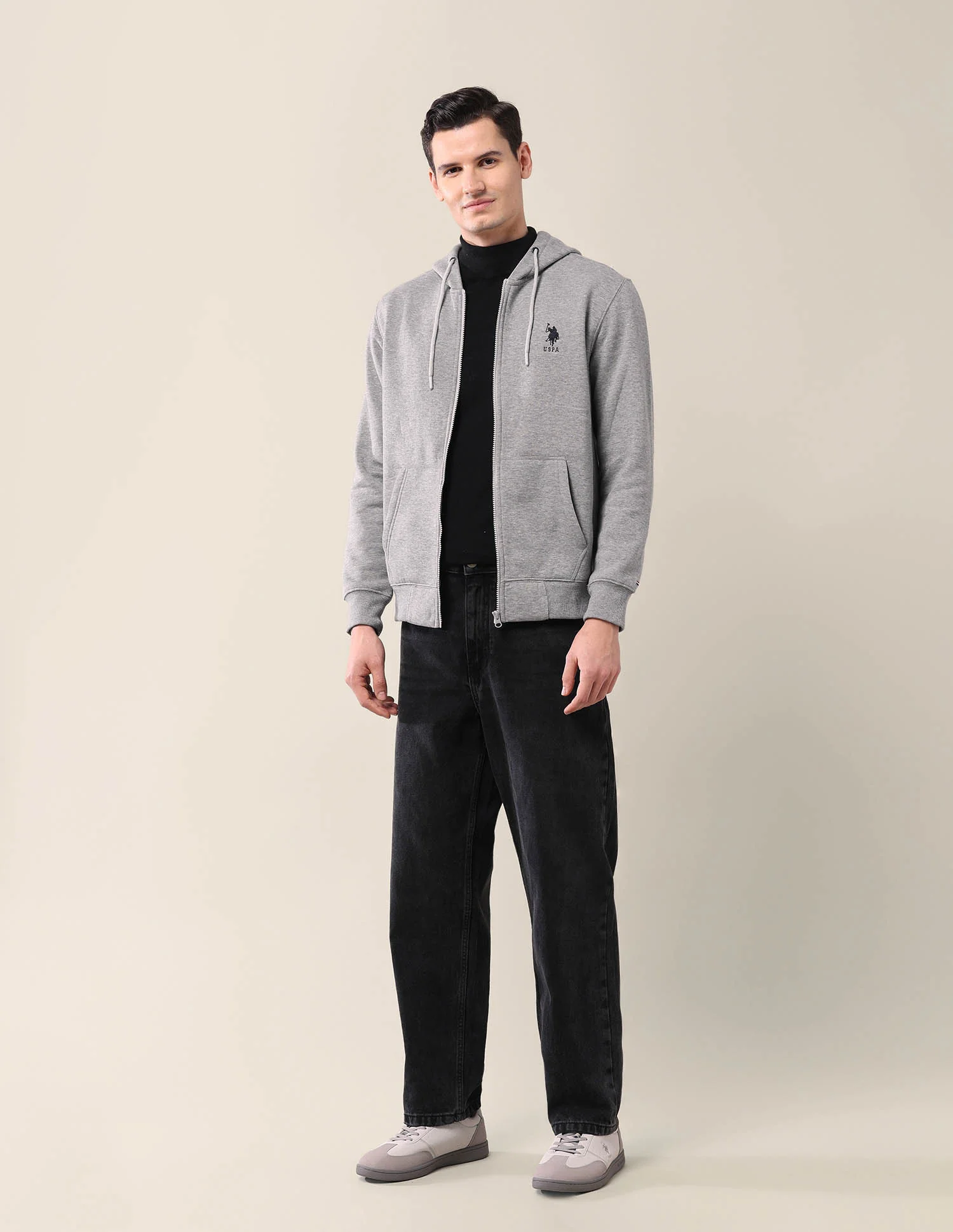 Solid Hooded Sweatshirt - Image 3