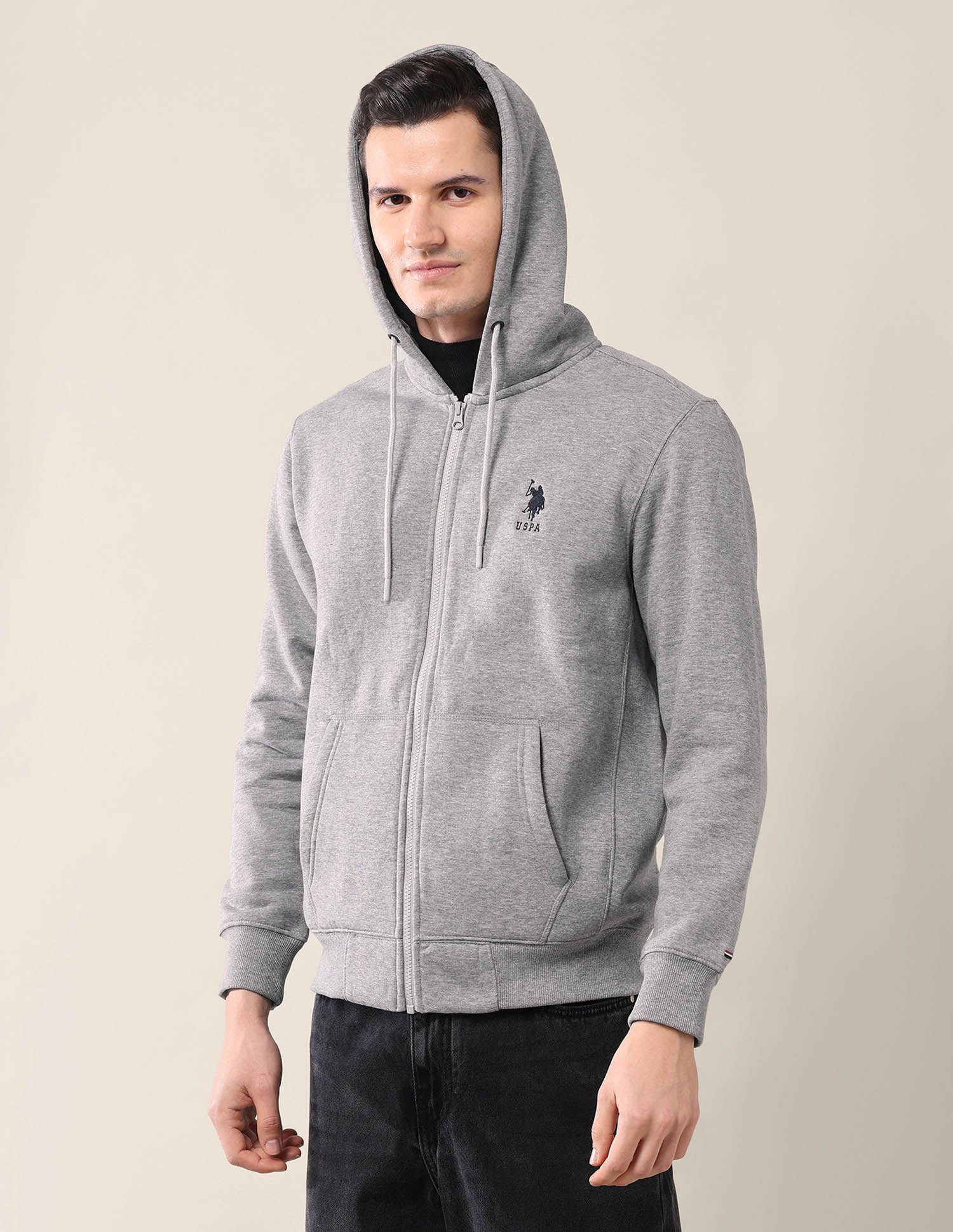 Solid Hooded Sweatshirt - Image 4