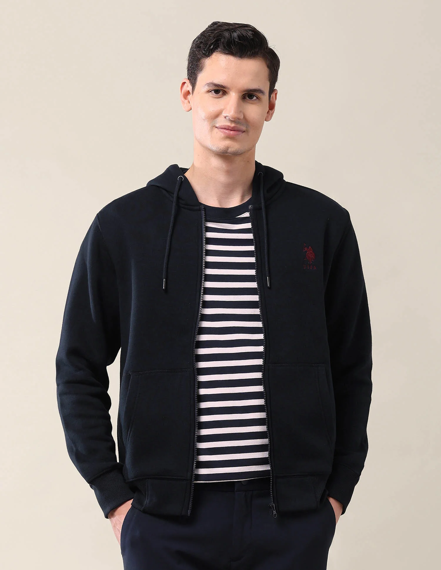 Solid Hooded Sweatshirt