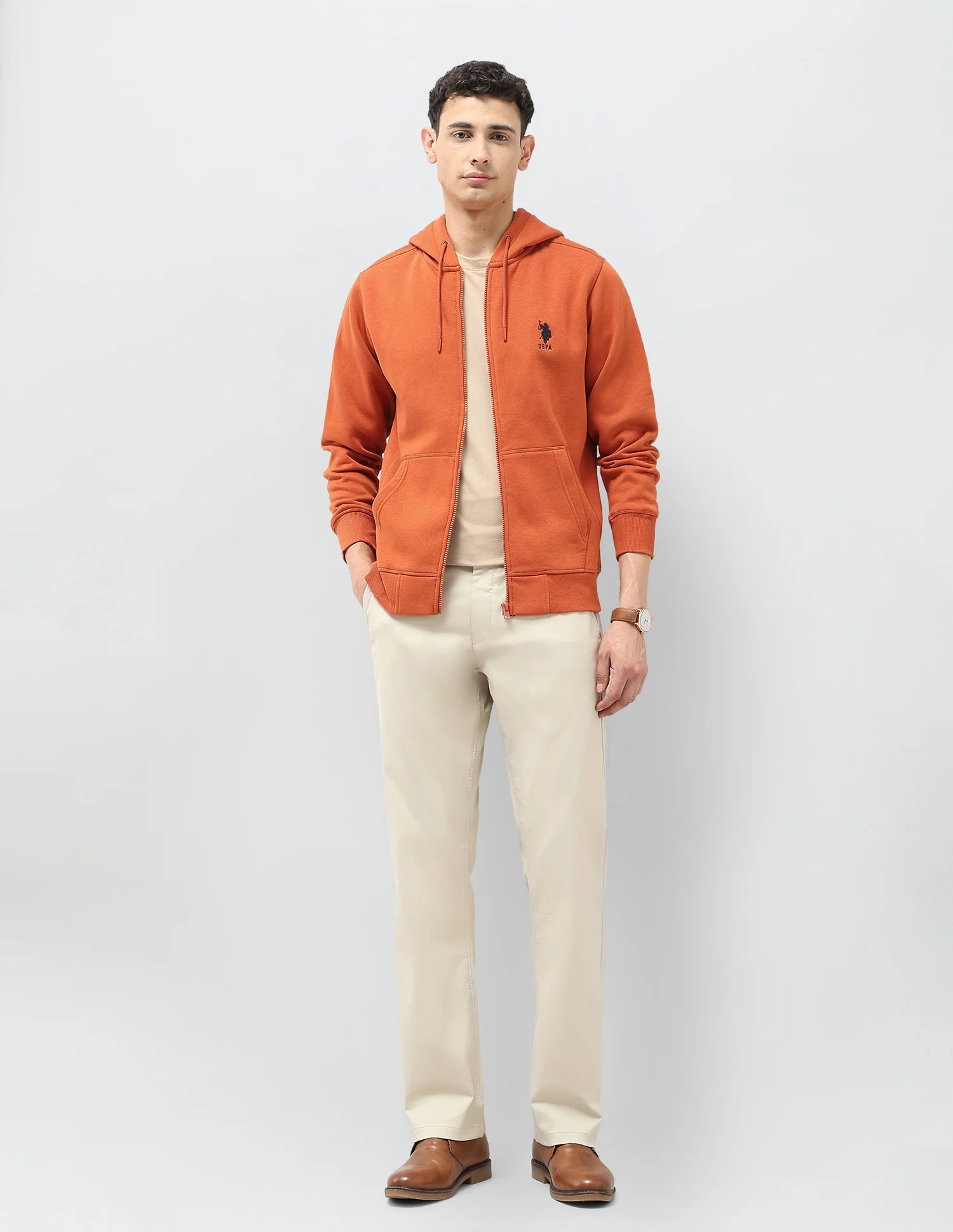 Solid Hooded Sweatshirt - Image 3