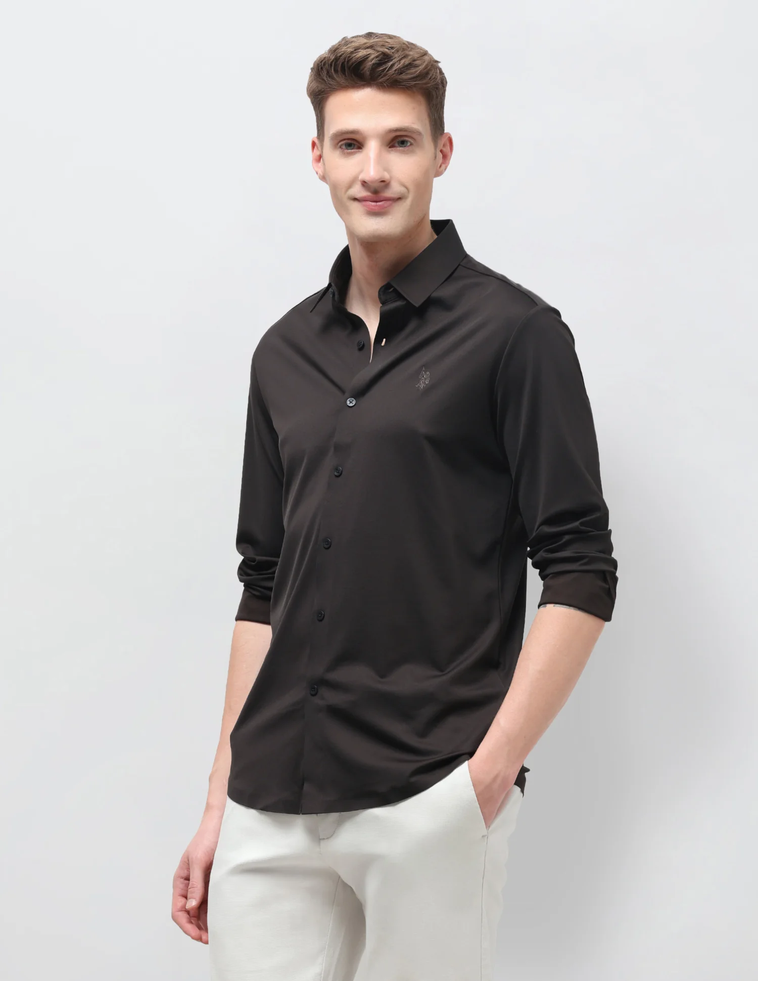 Solid Knitted Shirt - Image 4