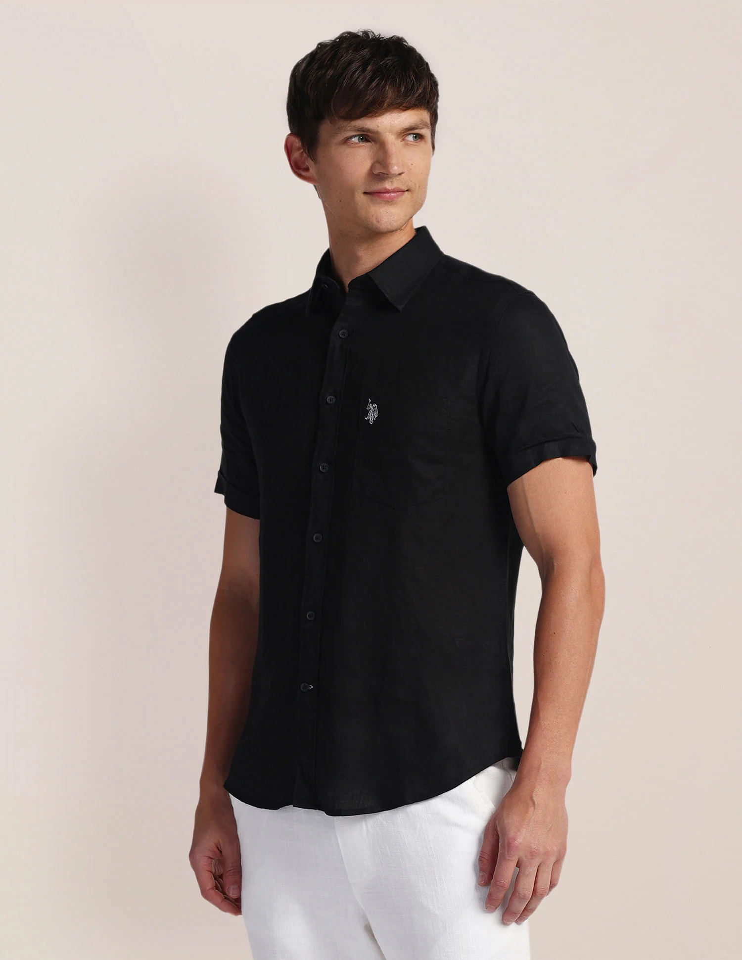 Solid Linen Regular Shirt - Image 4