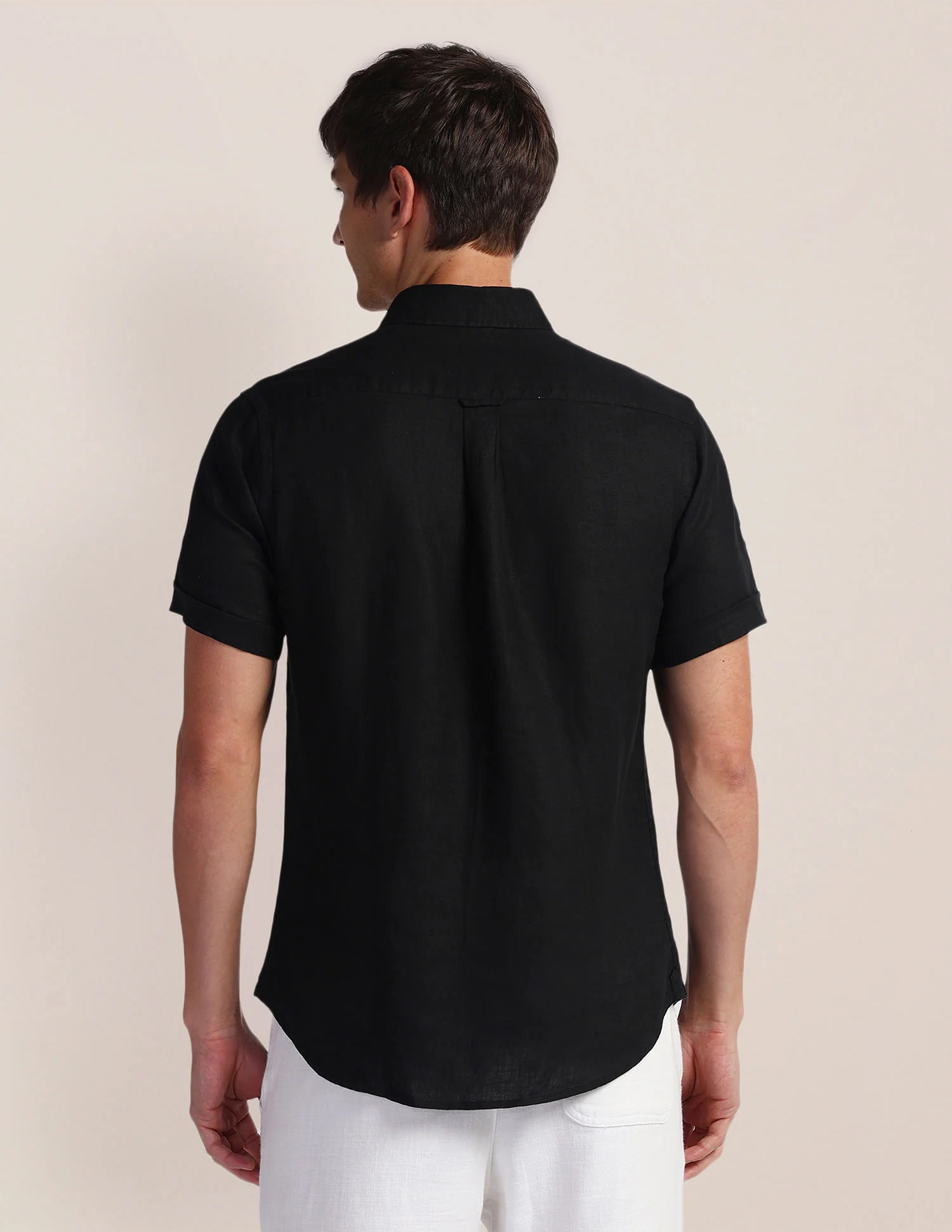 Solid Linen Regular Shirt - Image 5