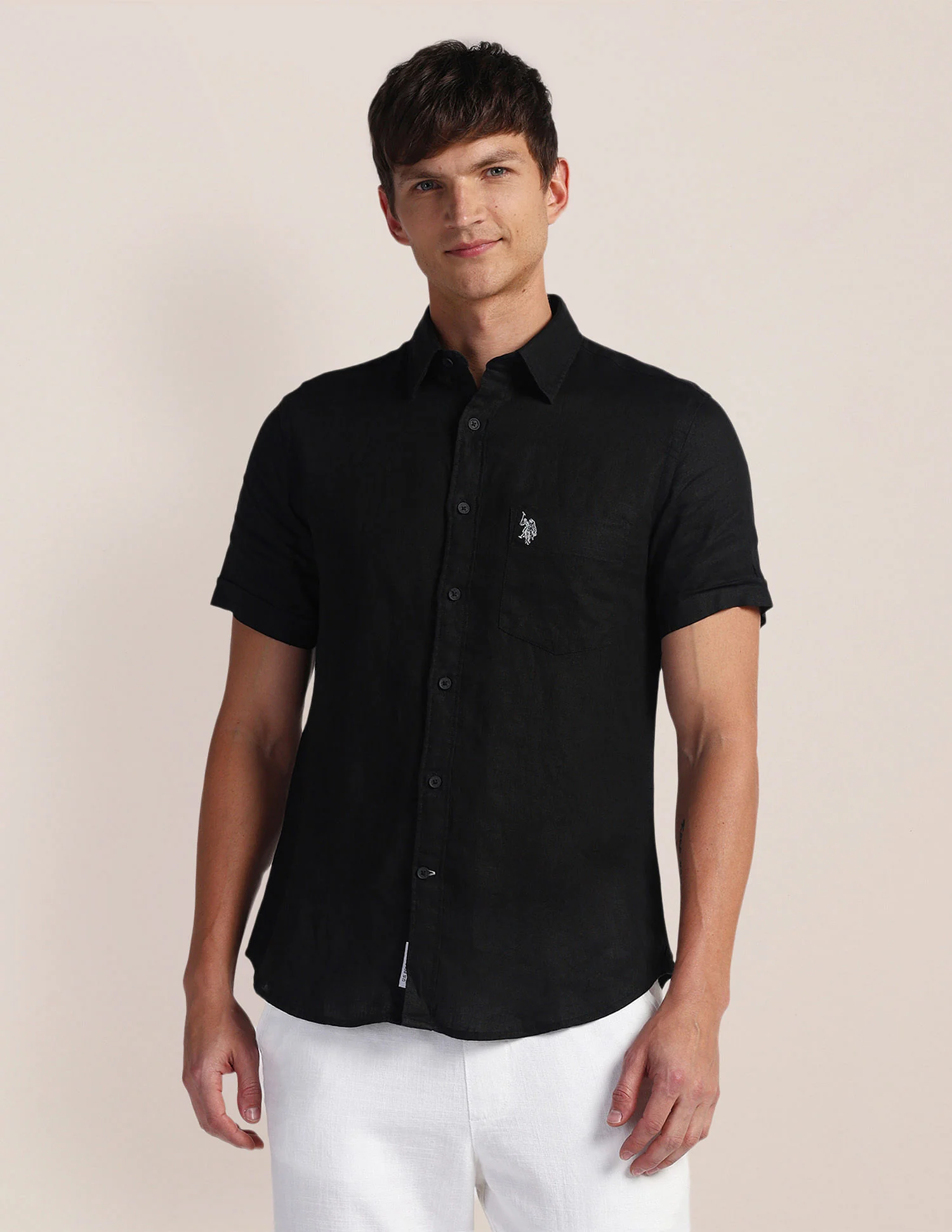 Solid Linen Regular Shirt - Image 6