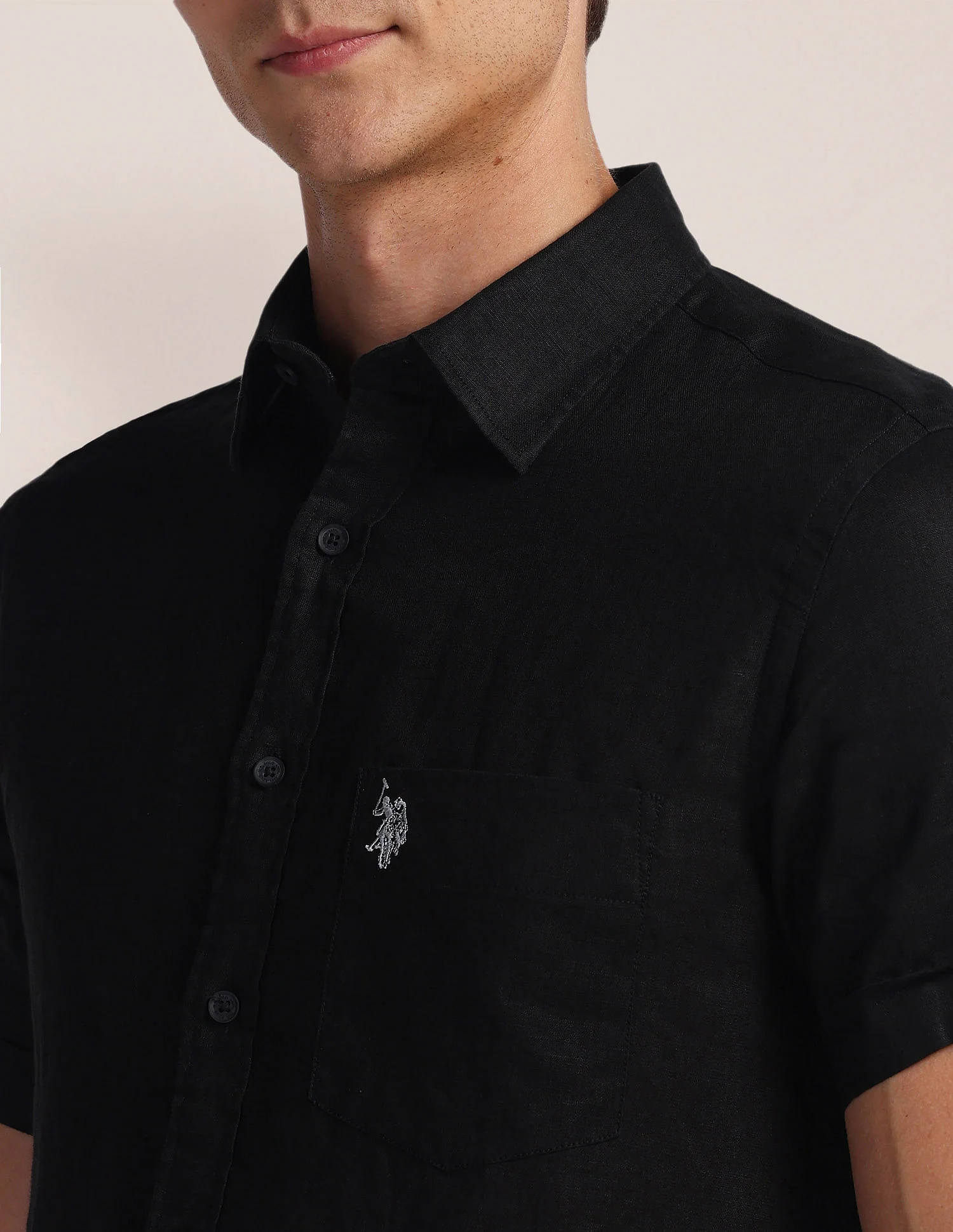 Solid Linen Regular Shirt - Image 7