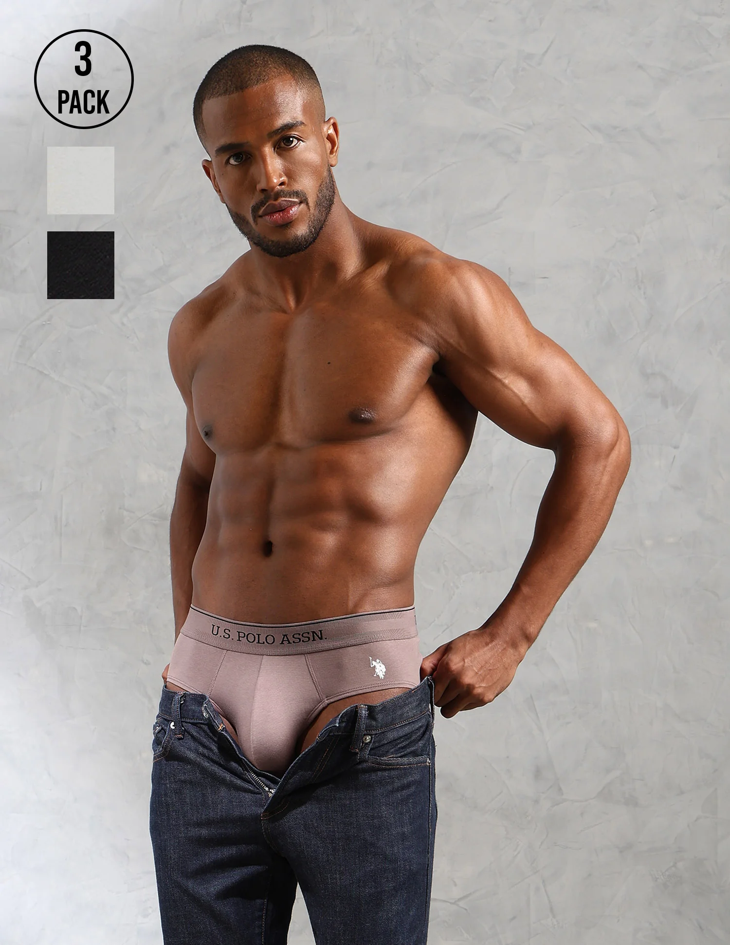 Solid Low Rise OEB15 Briefs - Pack Of 3
