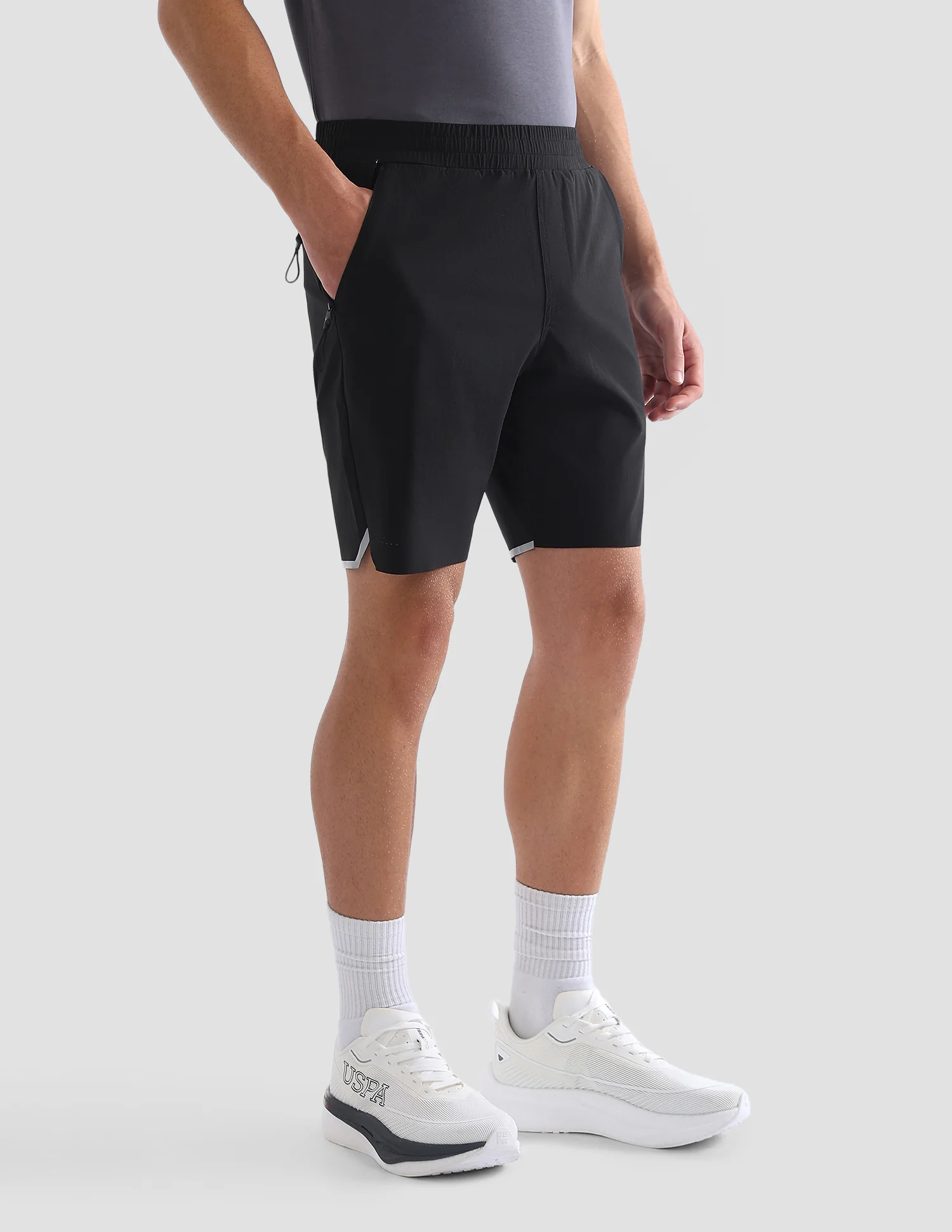 Solid Mid Rise Active Shorts