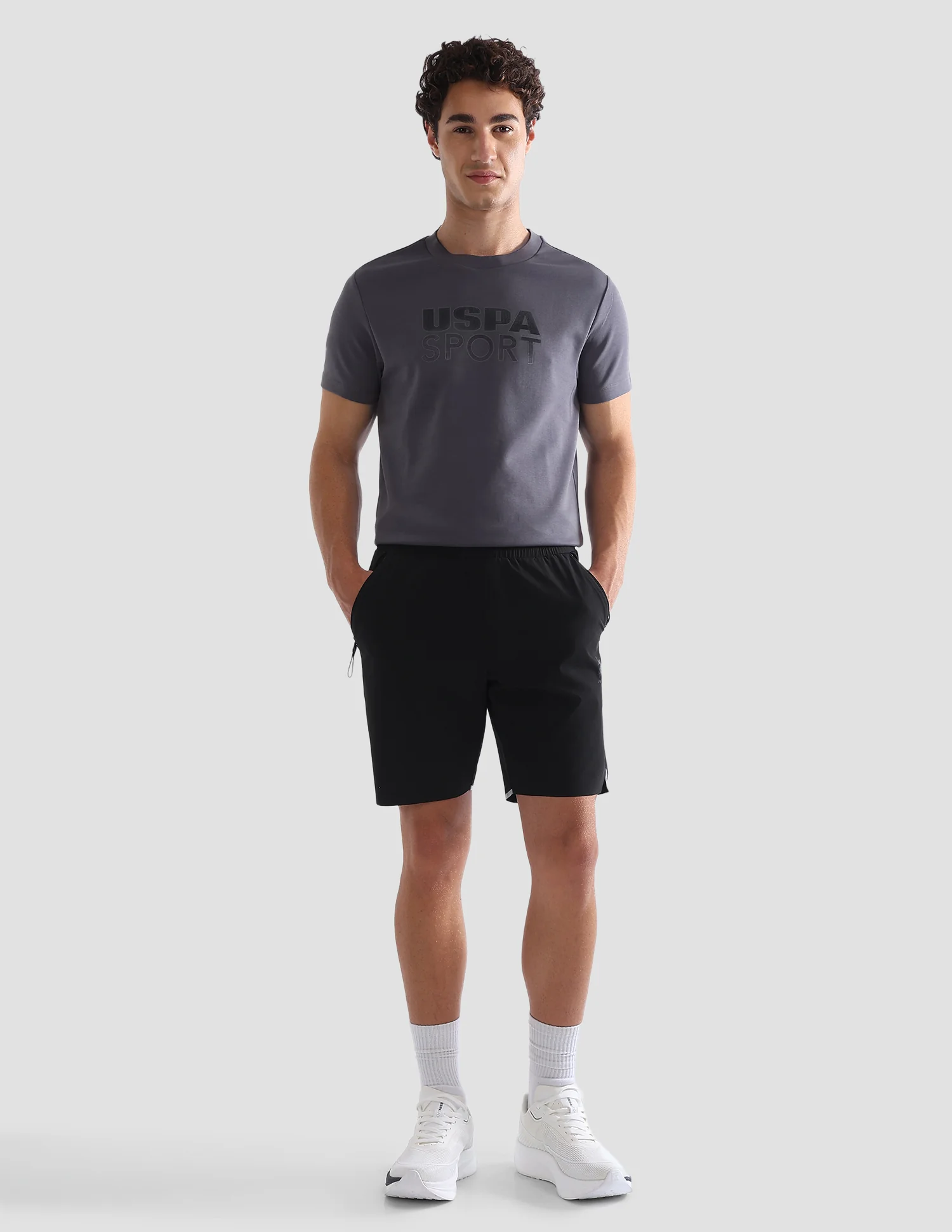 Solid Mid Rise Active Shorts - Image 3