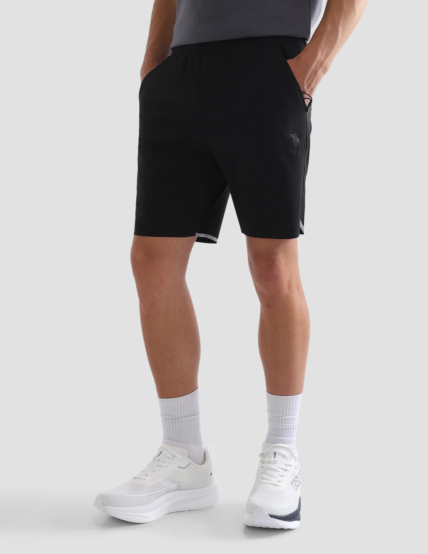 Solid Mid Rise Active Shorts - Image 4