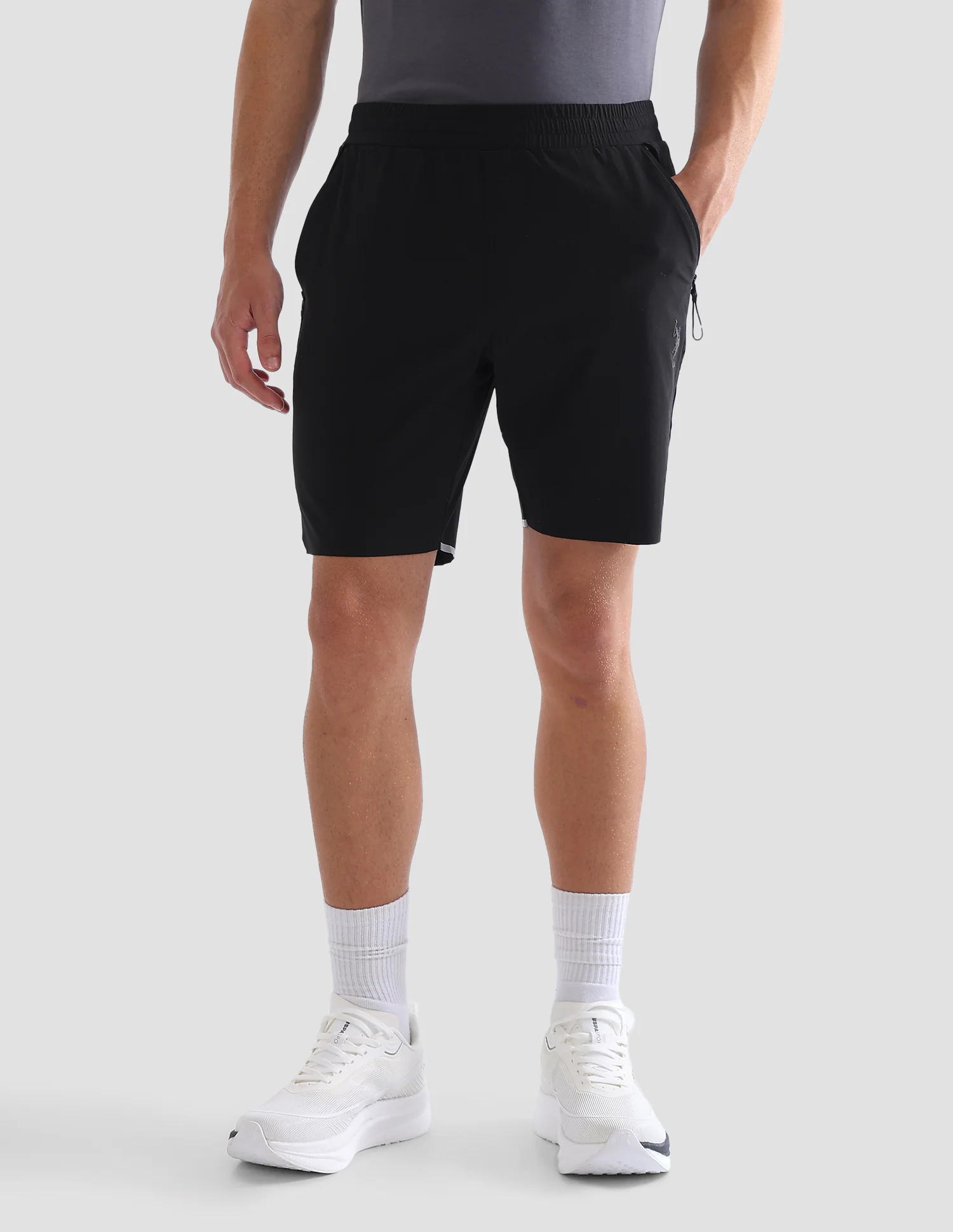 Solid Mid Rise Active Shorts - Image 6