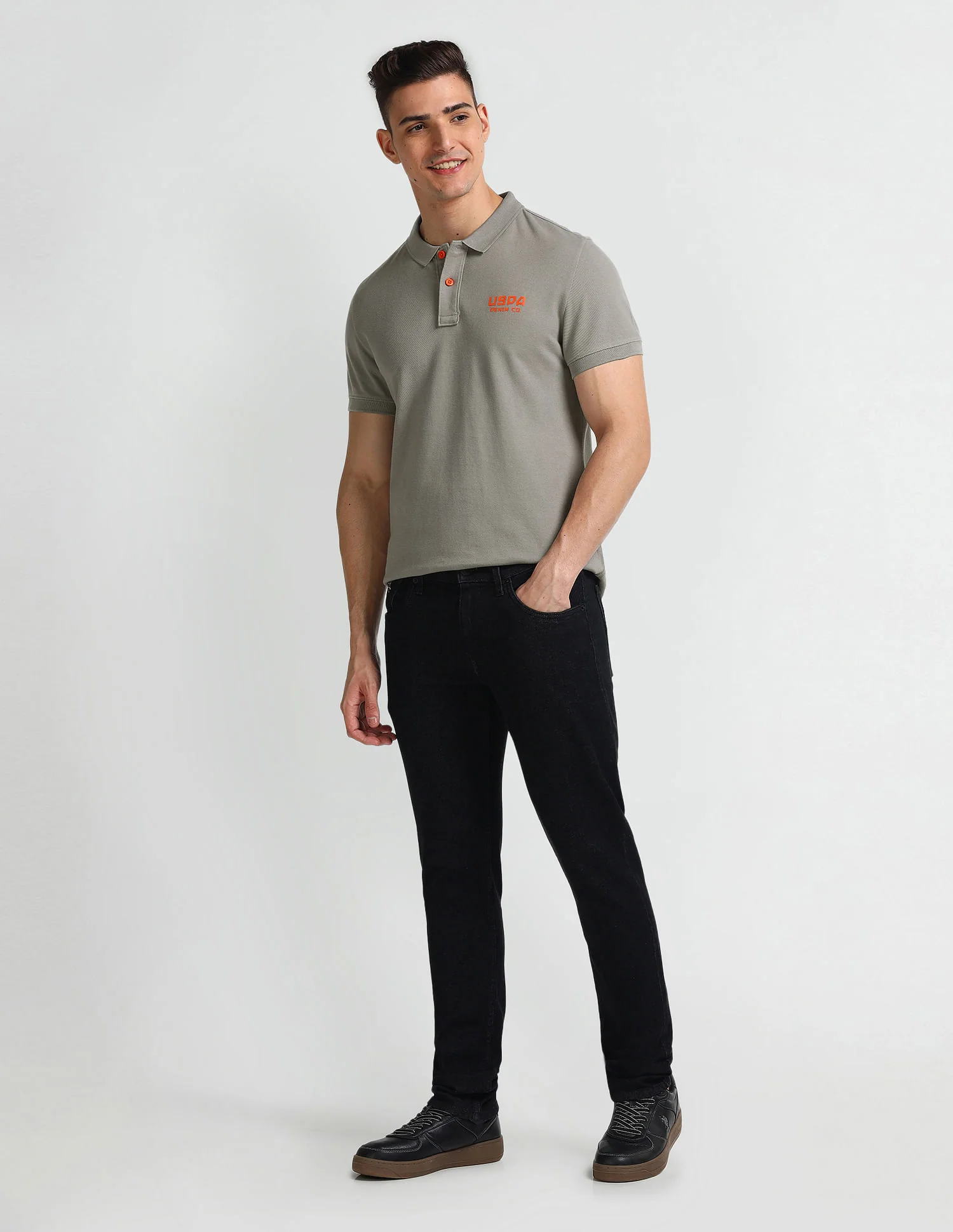 Solid Muscle Fit Polo Shirt - Image 3