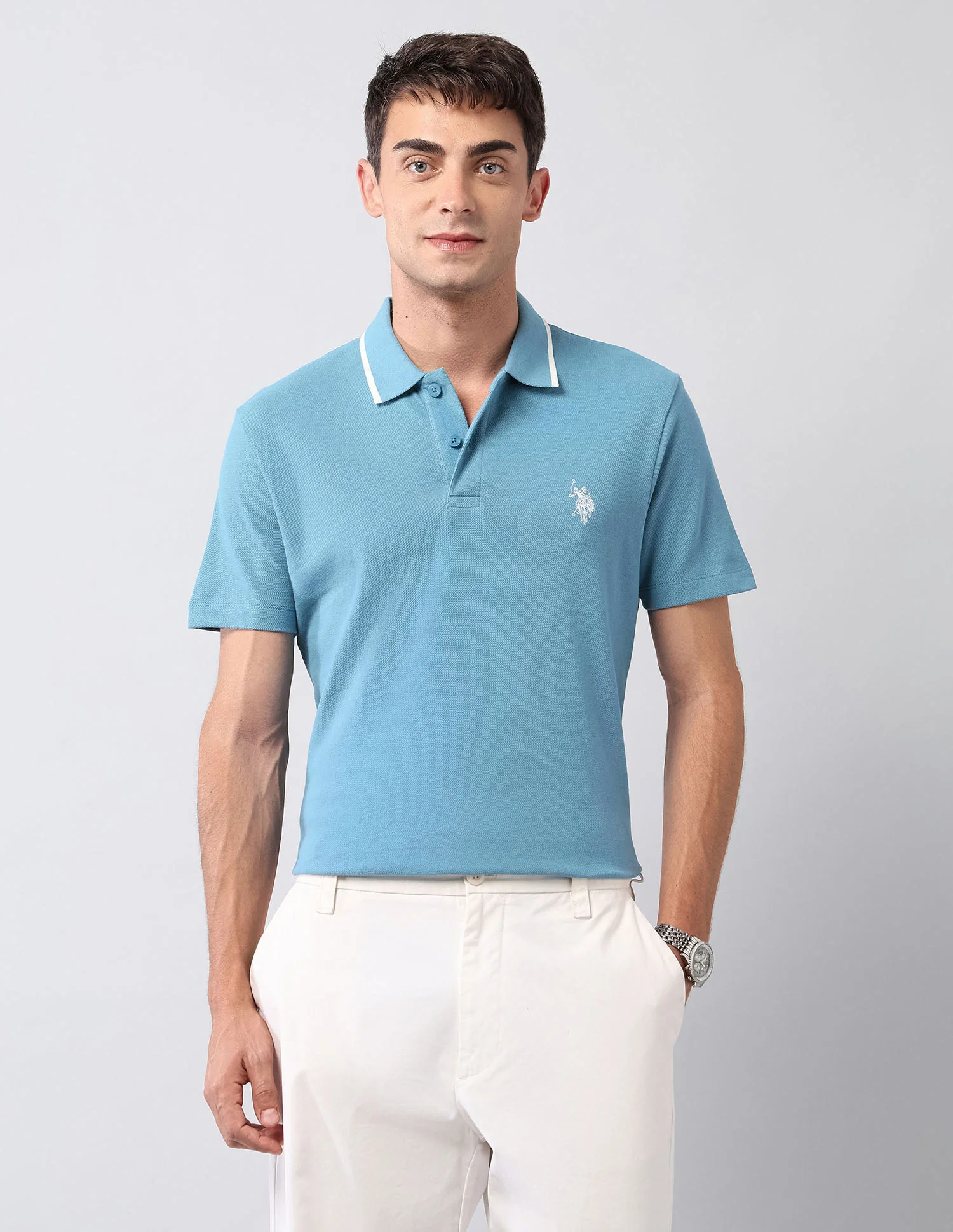 Solid Muscle Fit Polo Shirt