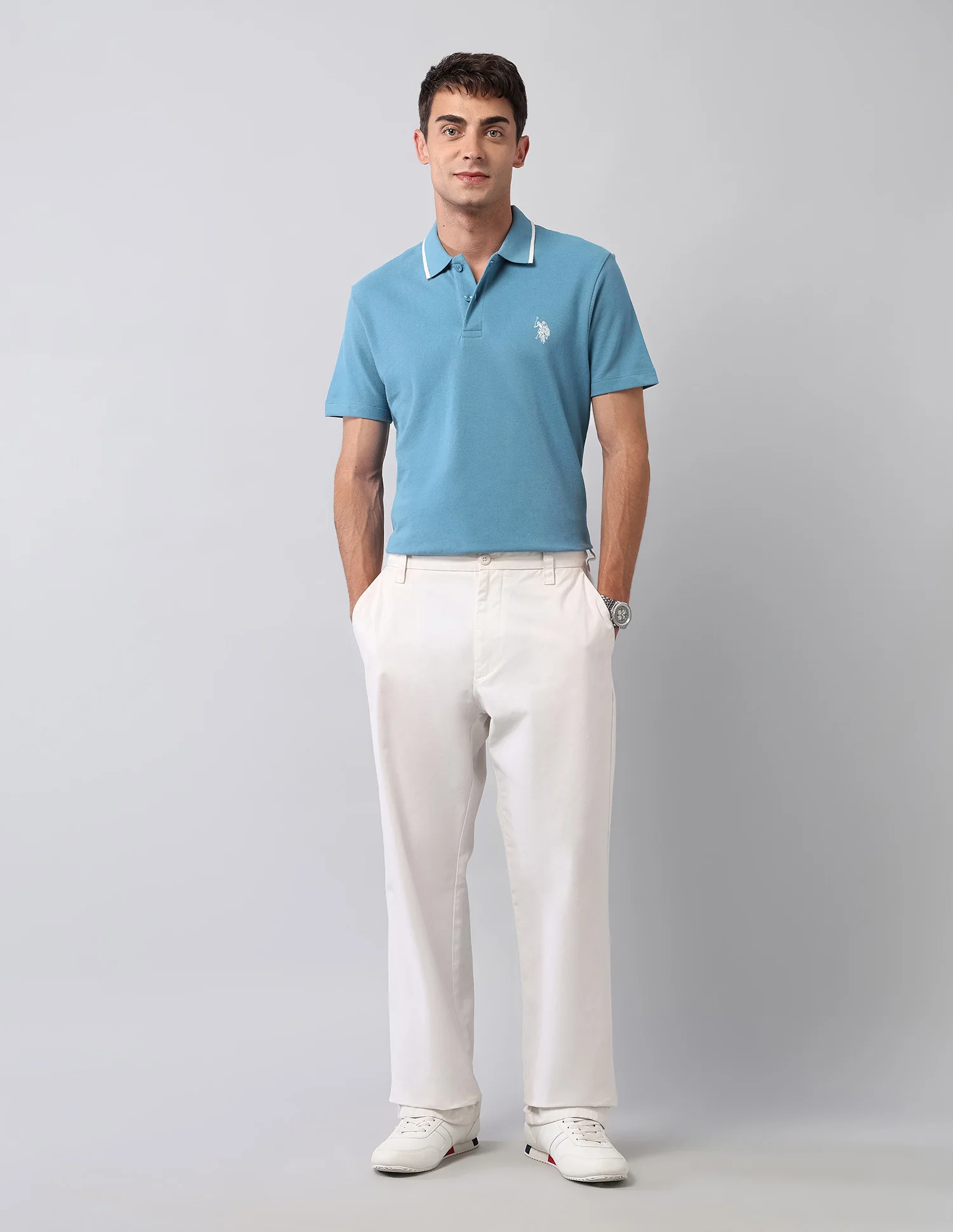 Solid Muscle Fit Polo Shirt - Image 3