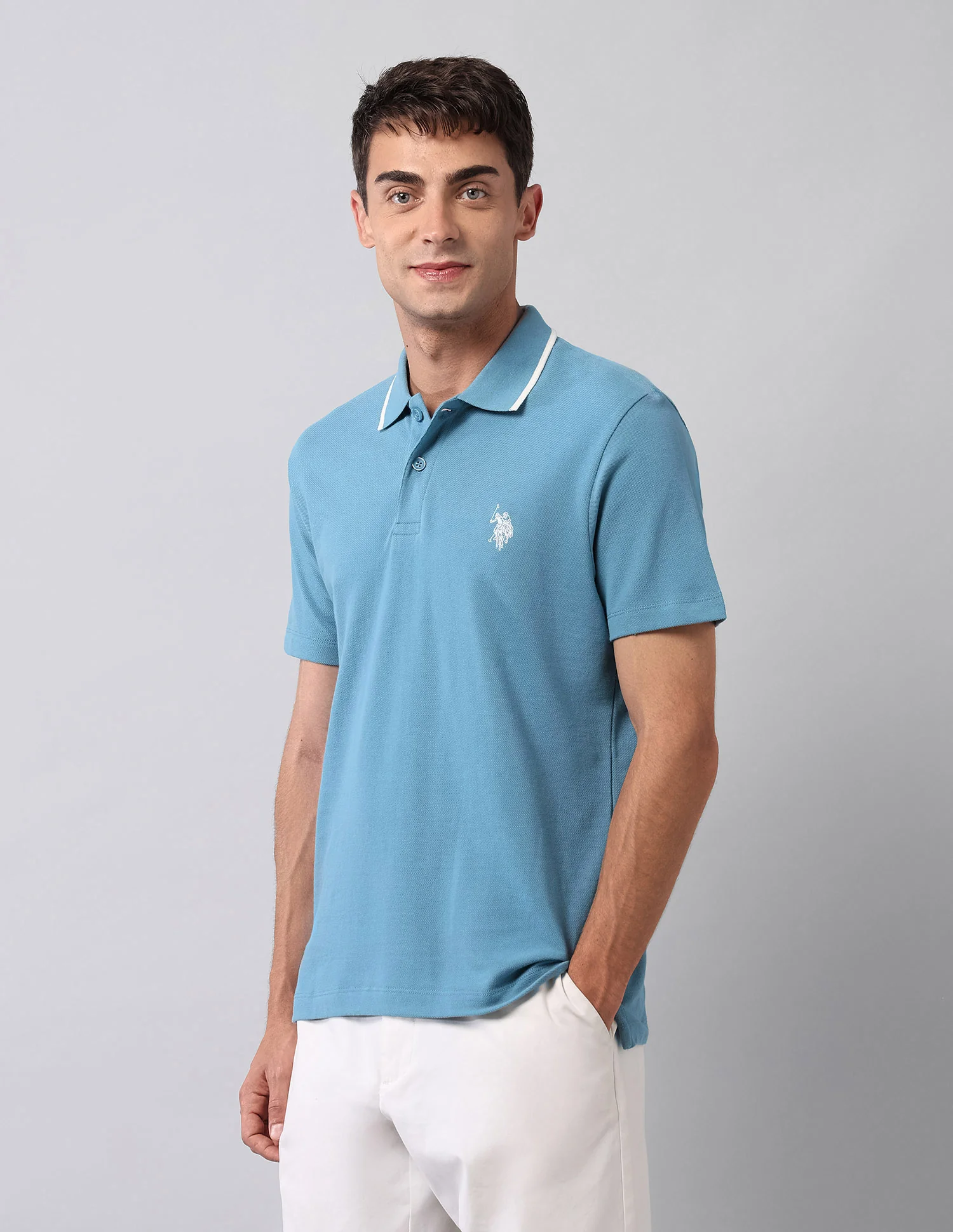 Solid Muscle Fit Polo Shirt - Image 4