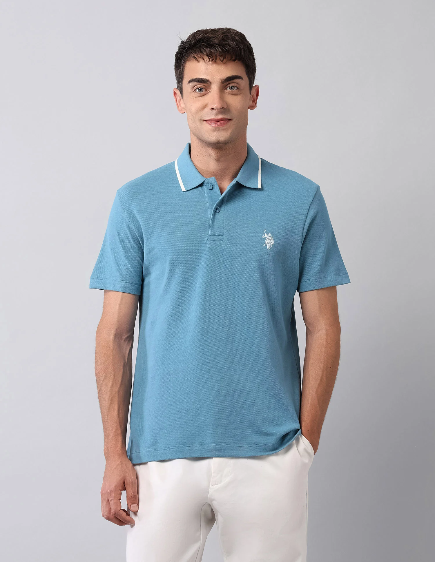 Solid Muscle Fit Polo Shirt - Image 6