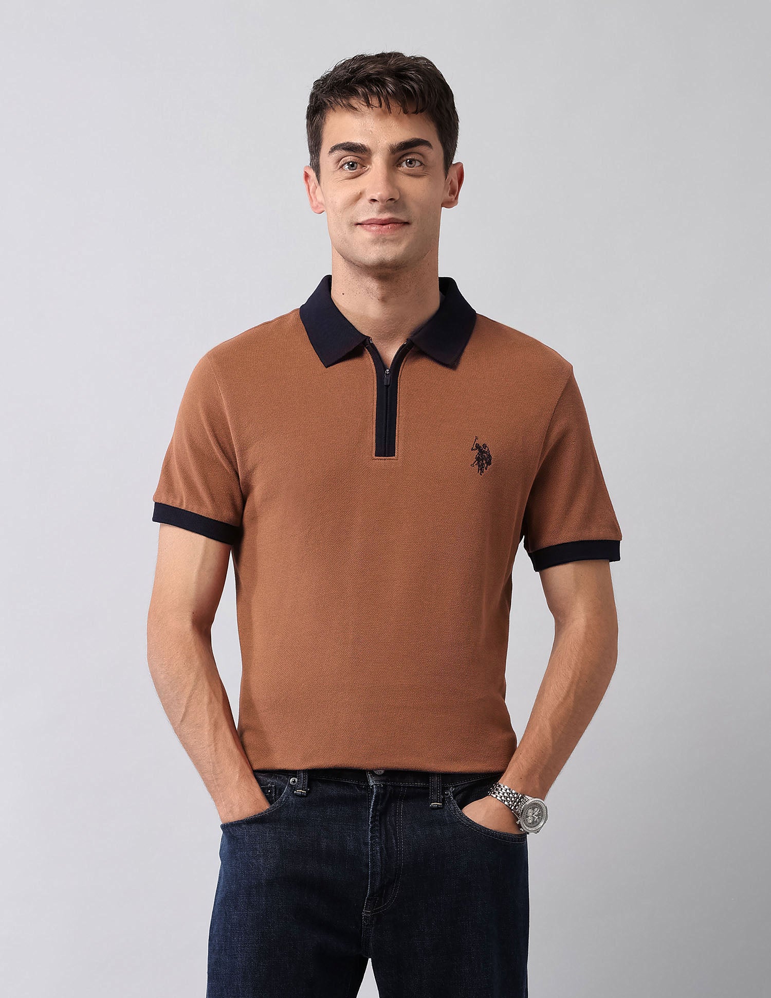 Solid Muscle Fit Polo Shirt