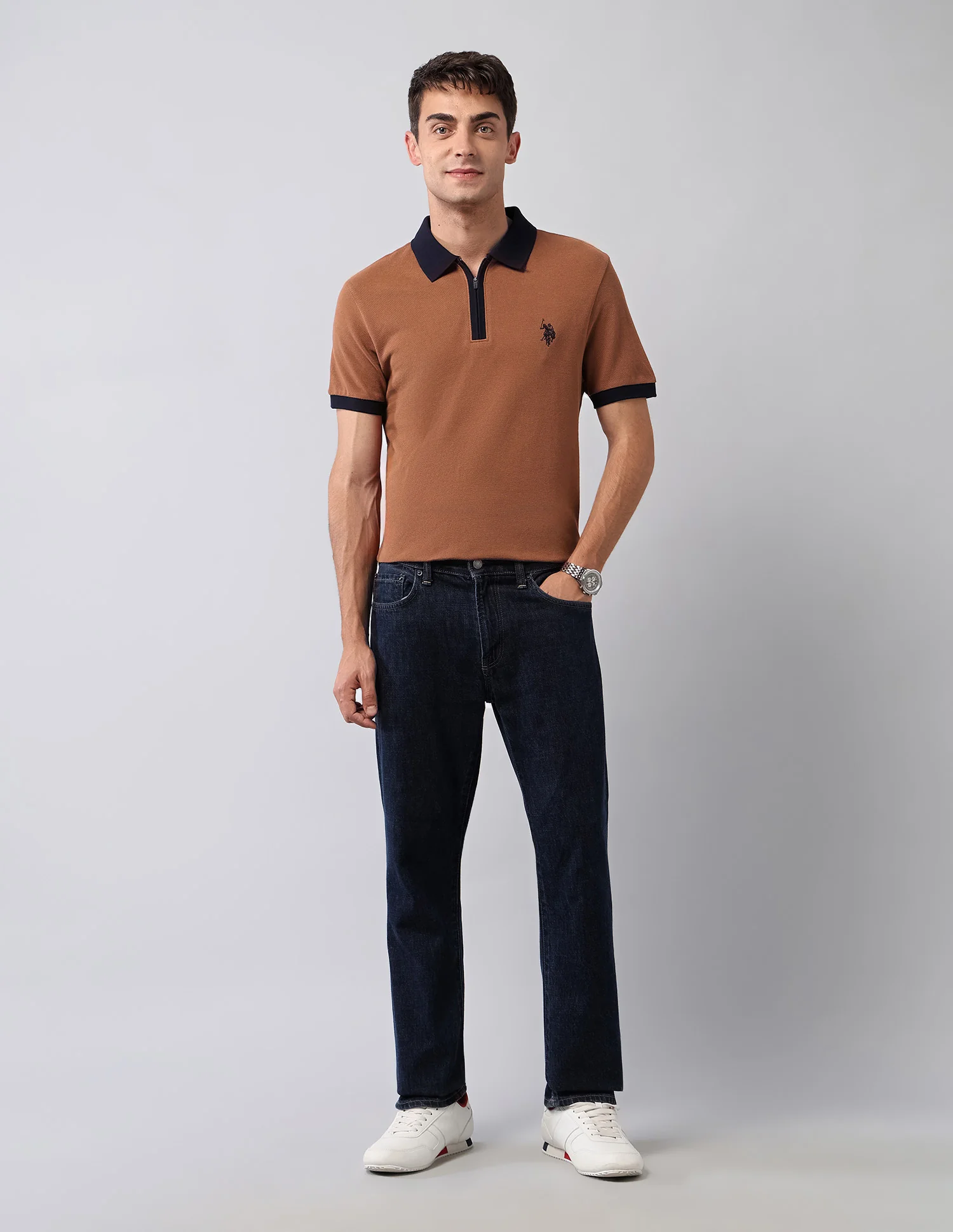 Solid Muscle Fit Polo Shirt - Image 3