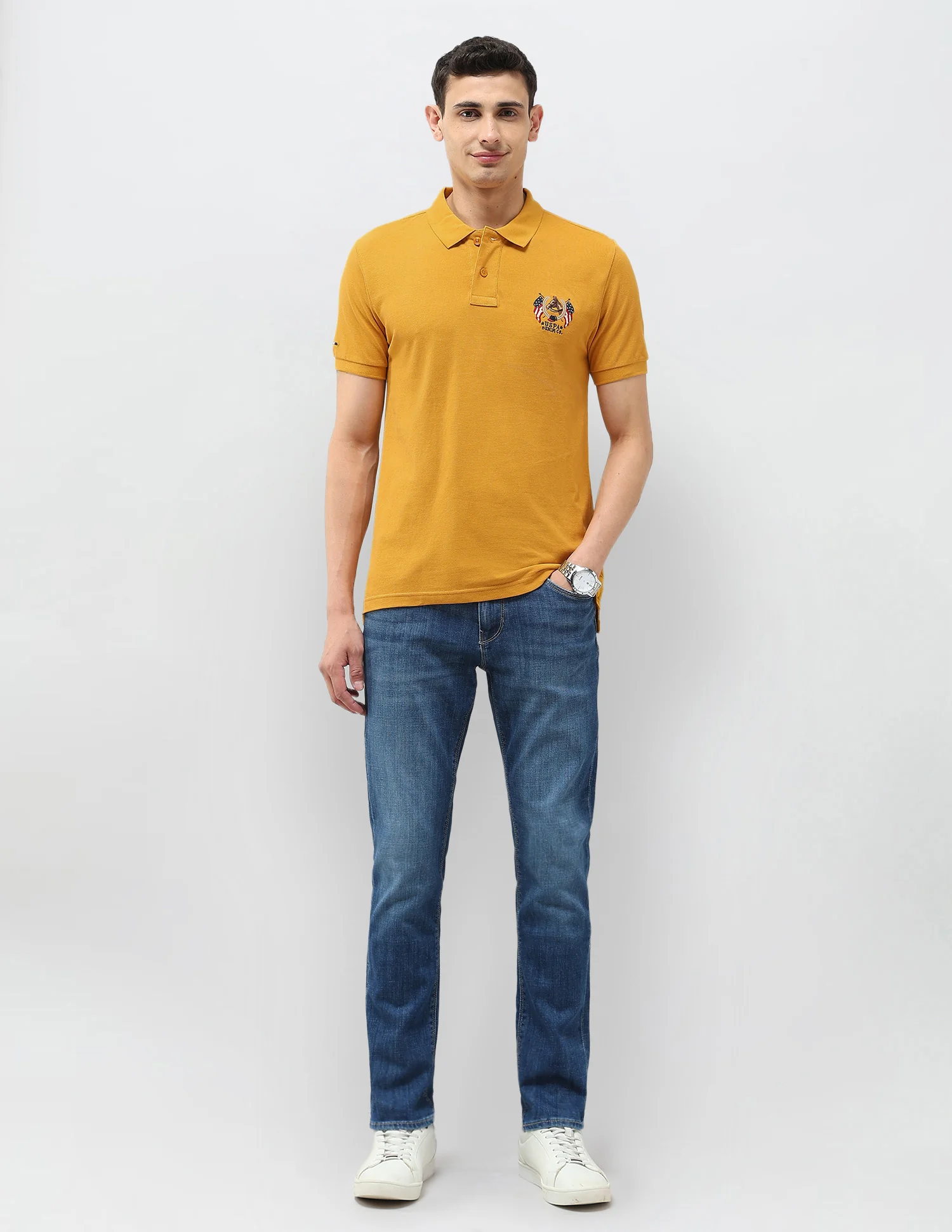Solid Muscle Fit Polo Shirt - Image 3