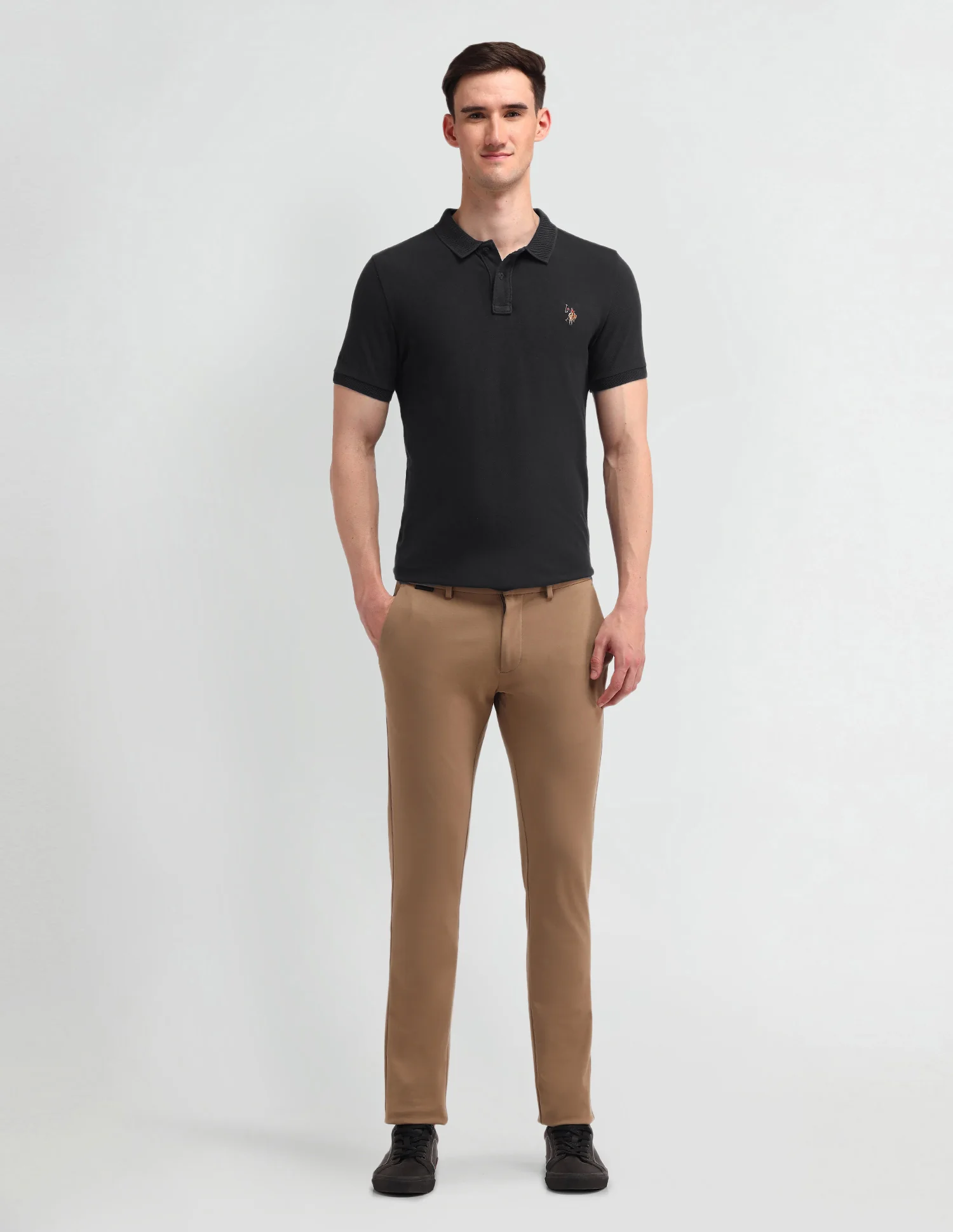 Solid Muscle Fit Polo Shirt - Image 3