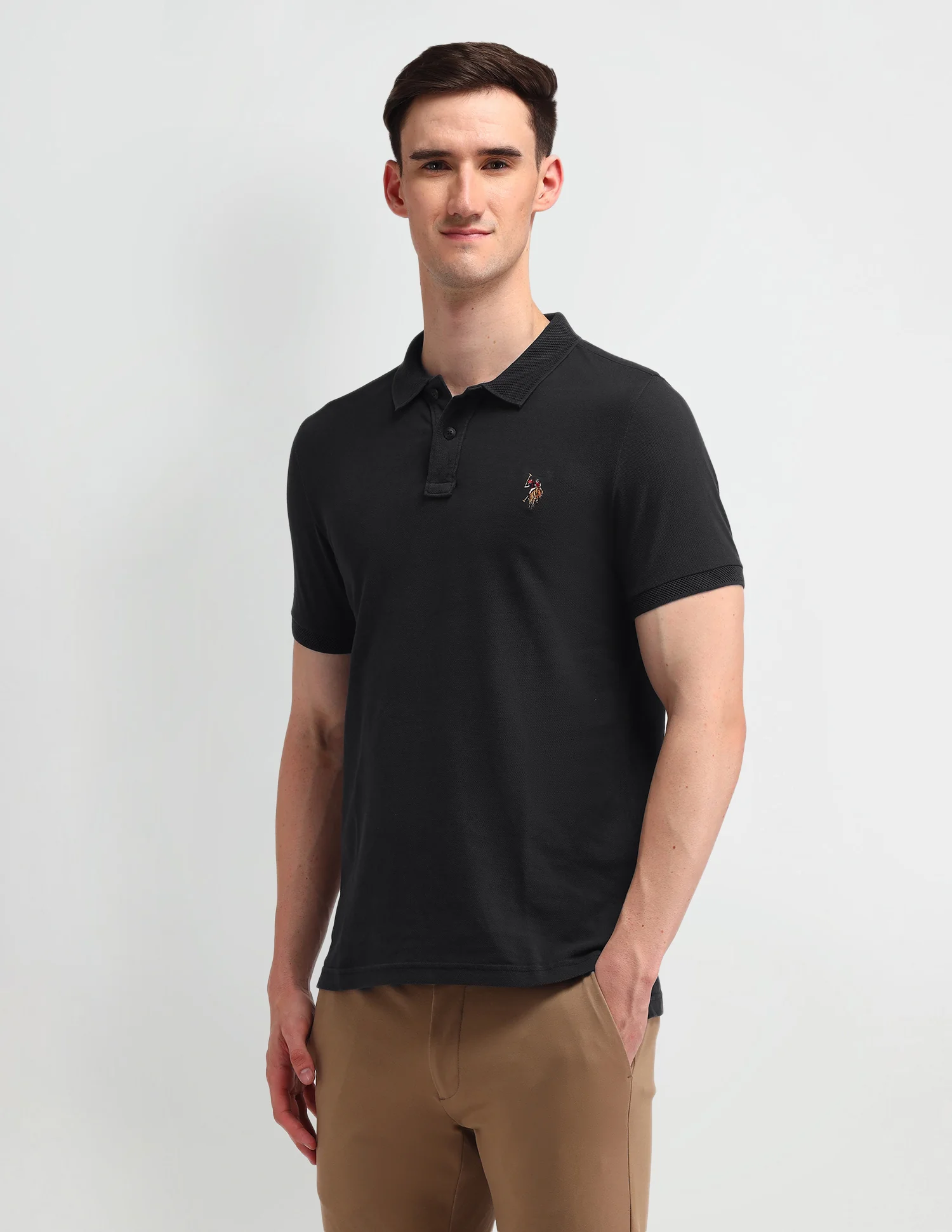 Solid Muscle Fit Polo Shirt - Image 4
