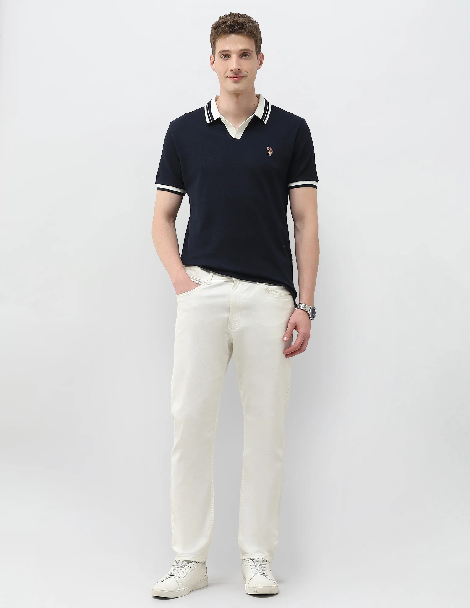 Solid Muscle Fit Polo Shirt - Image 3