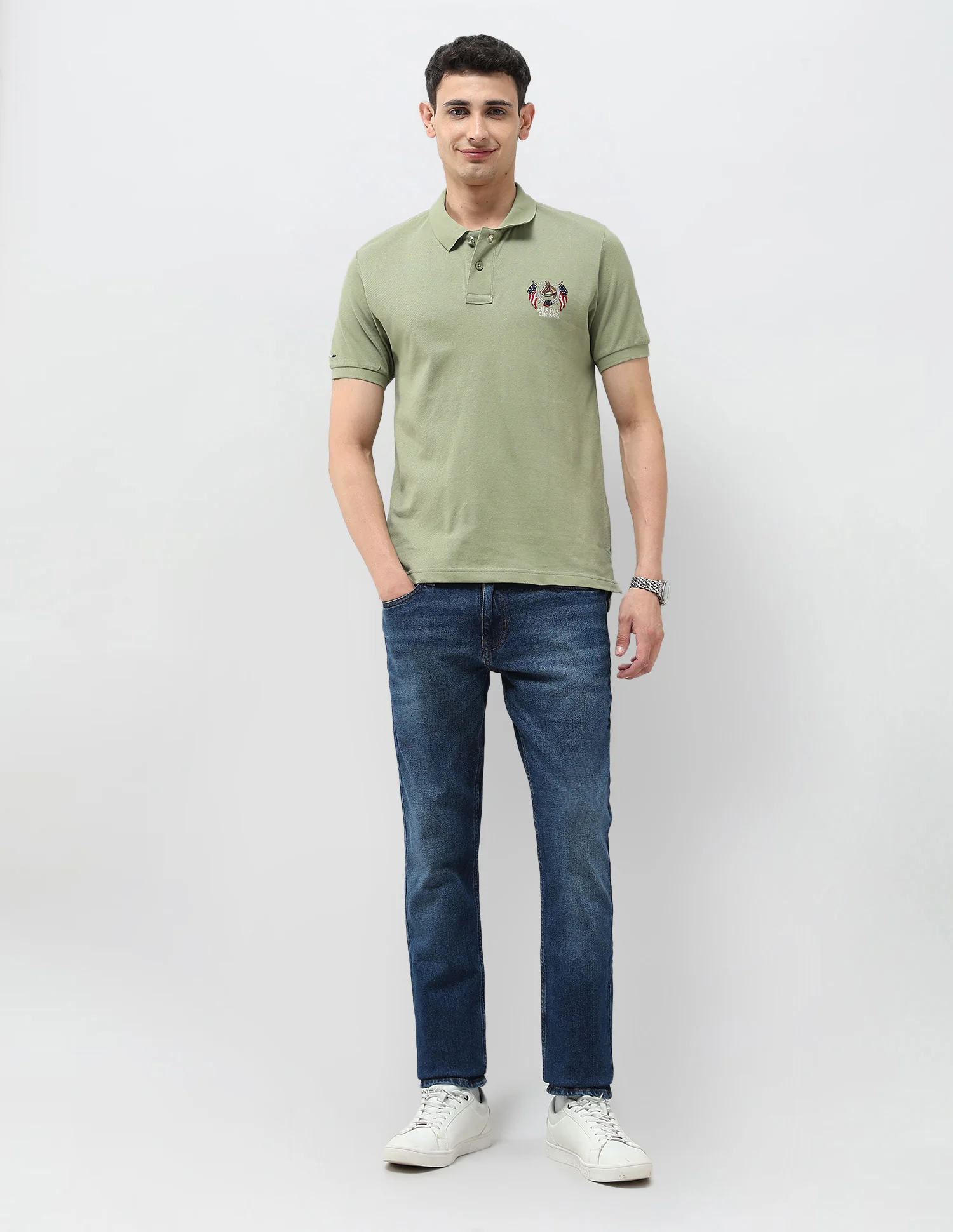 Solid Muscle Fit Polo Shirt - Image 3