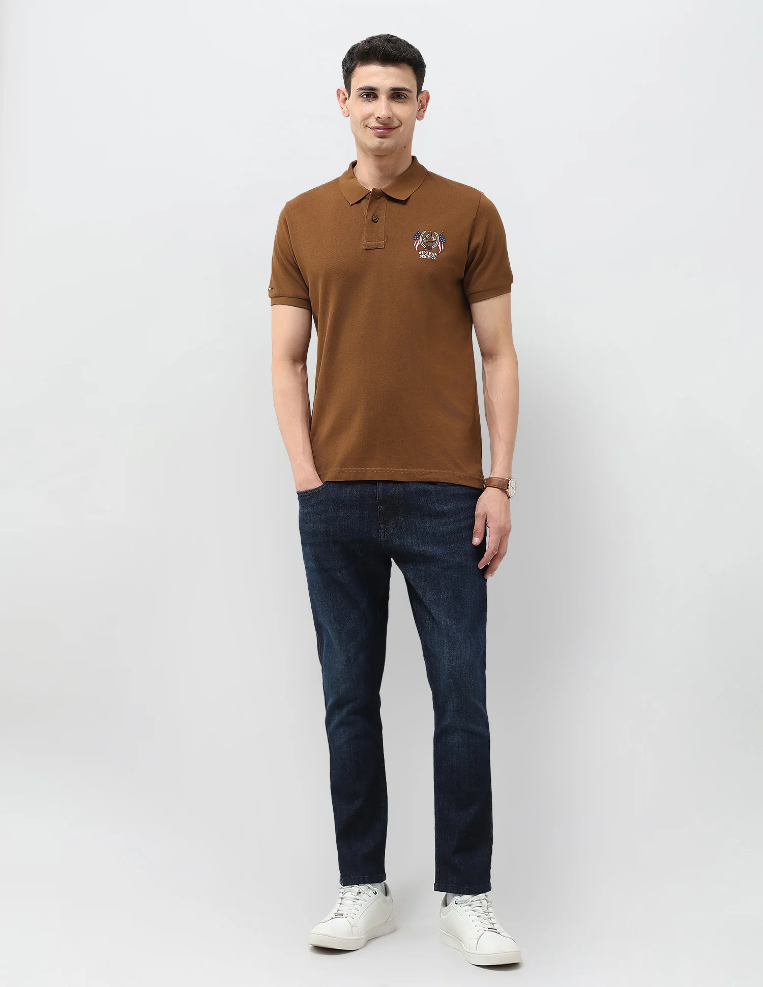 Solid Muscle Fit Polo Shirt - Image 3