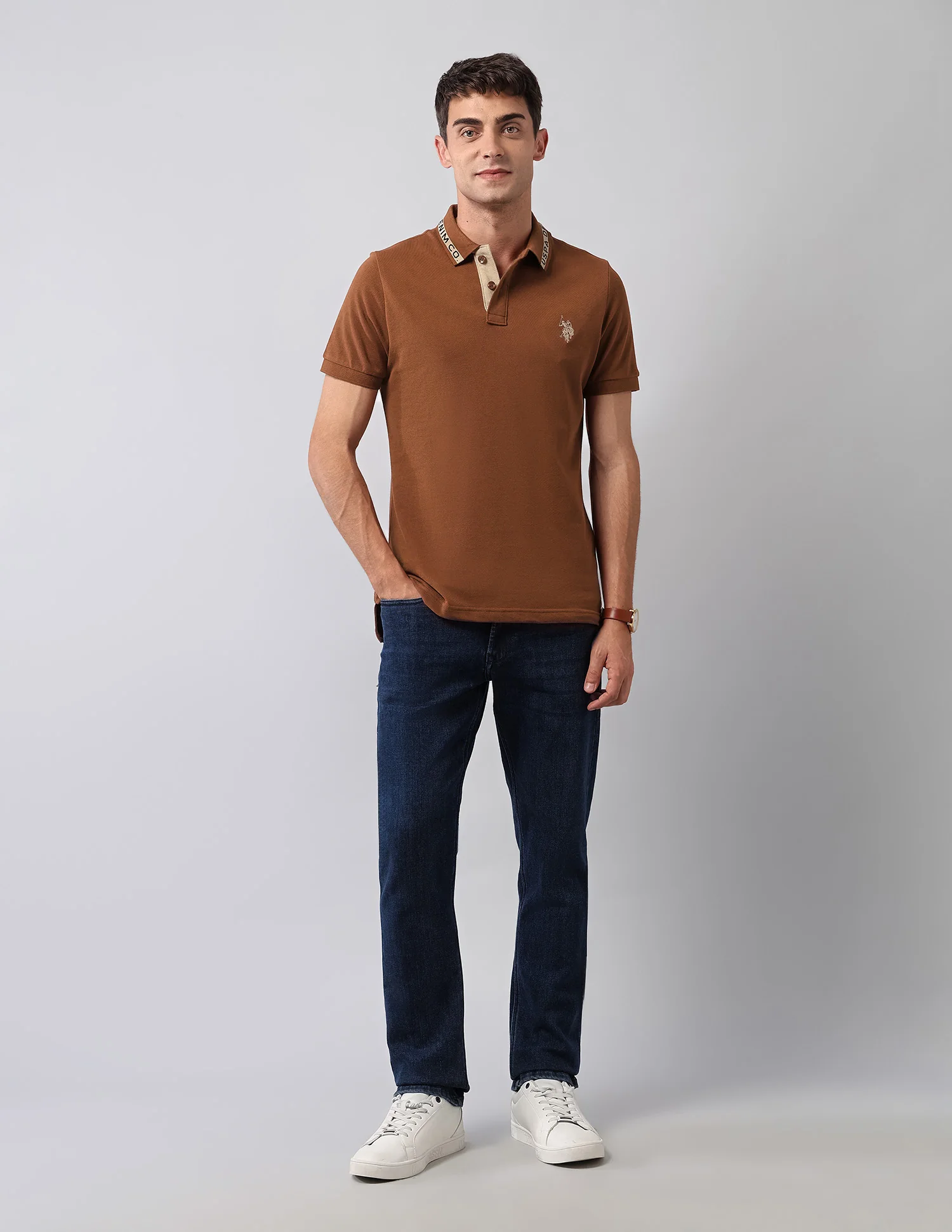 Solid Muscle Fit Polo Shirt - Image 3