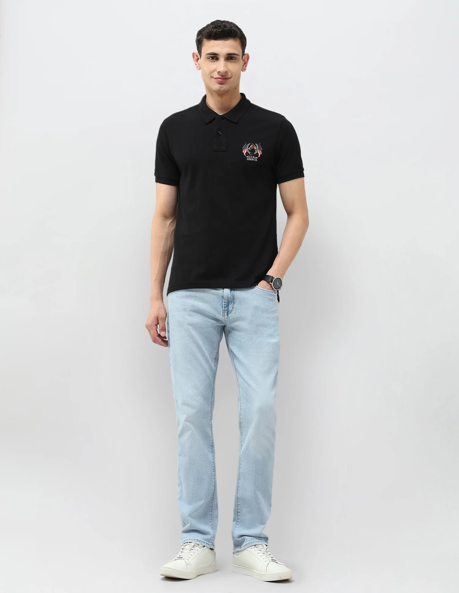 Solid Muscle Fit Polo Shirt - Image 3