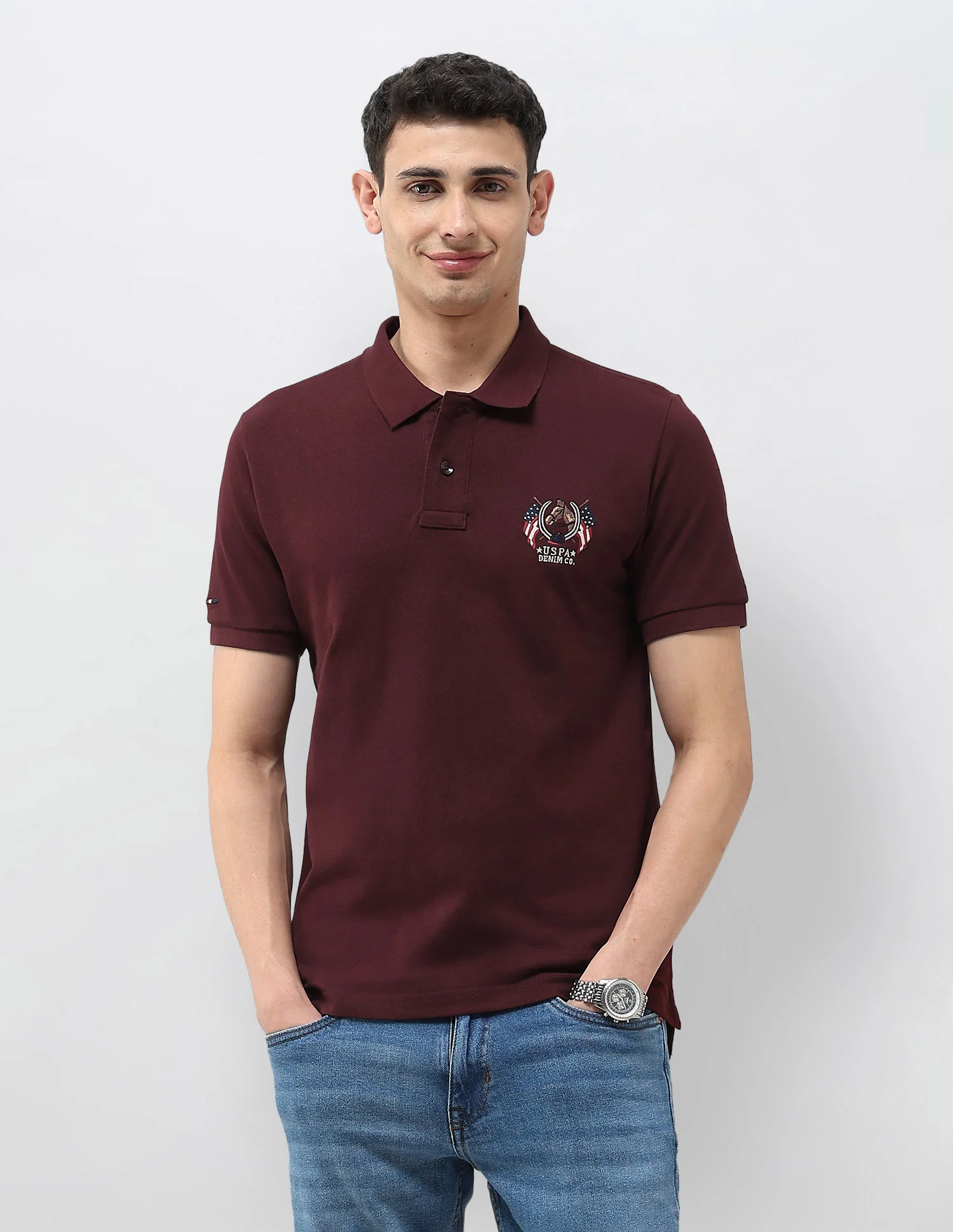 Solid Muscle Fit Polo Shirt