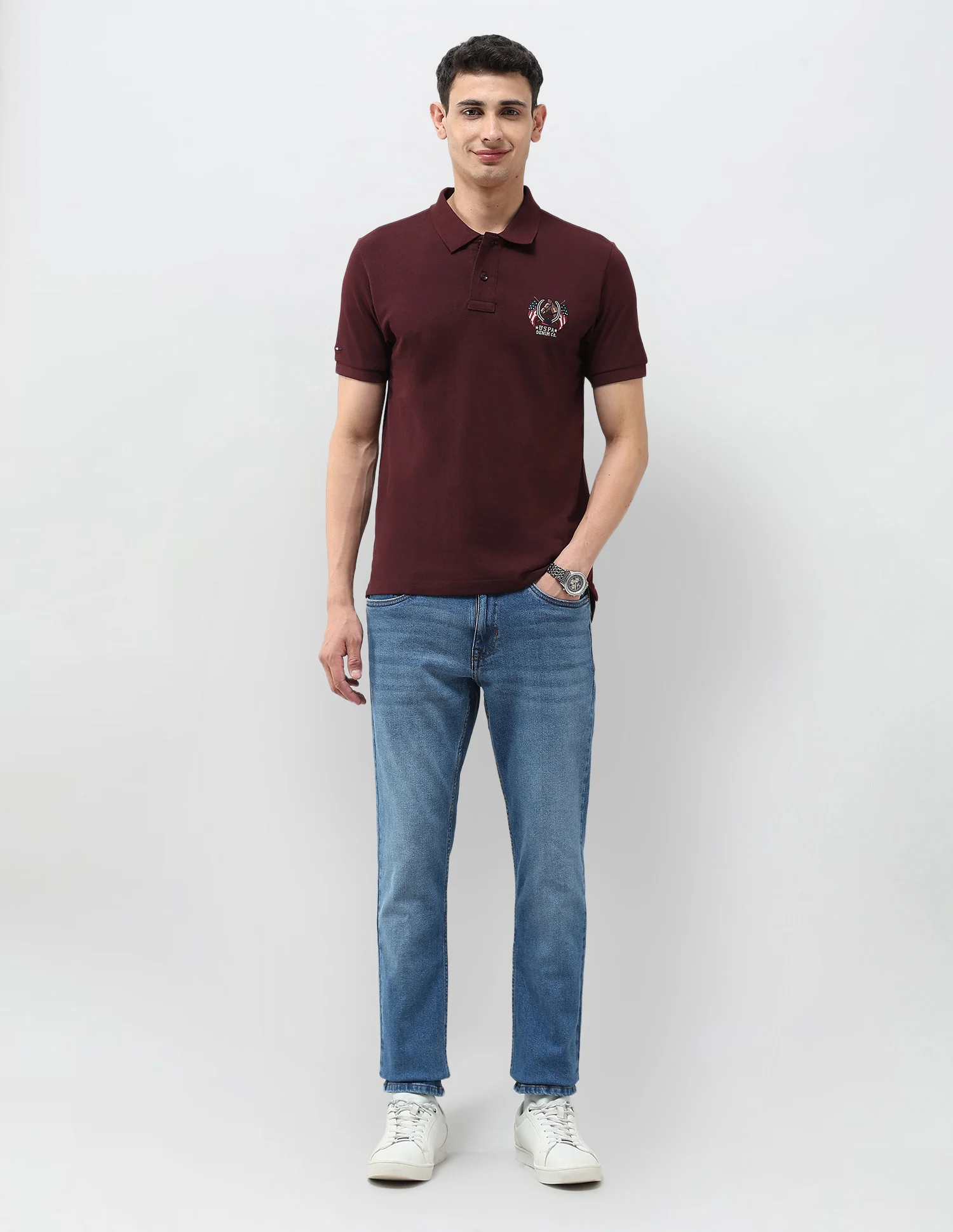 Solid Muscle Fit Polo Shirt - Image 3