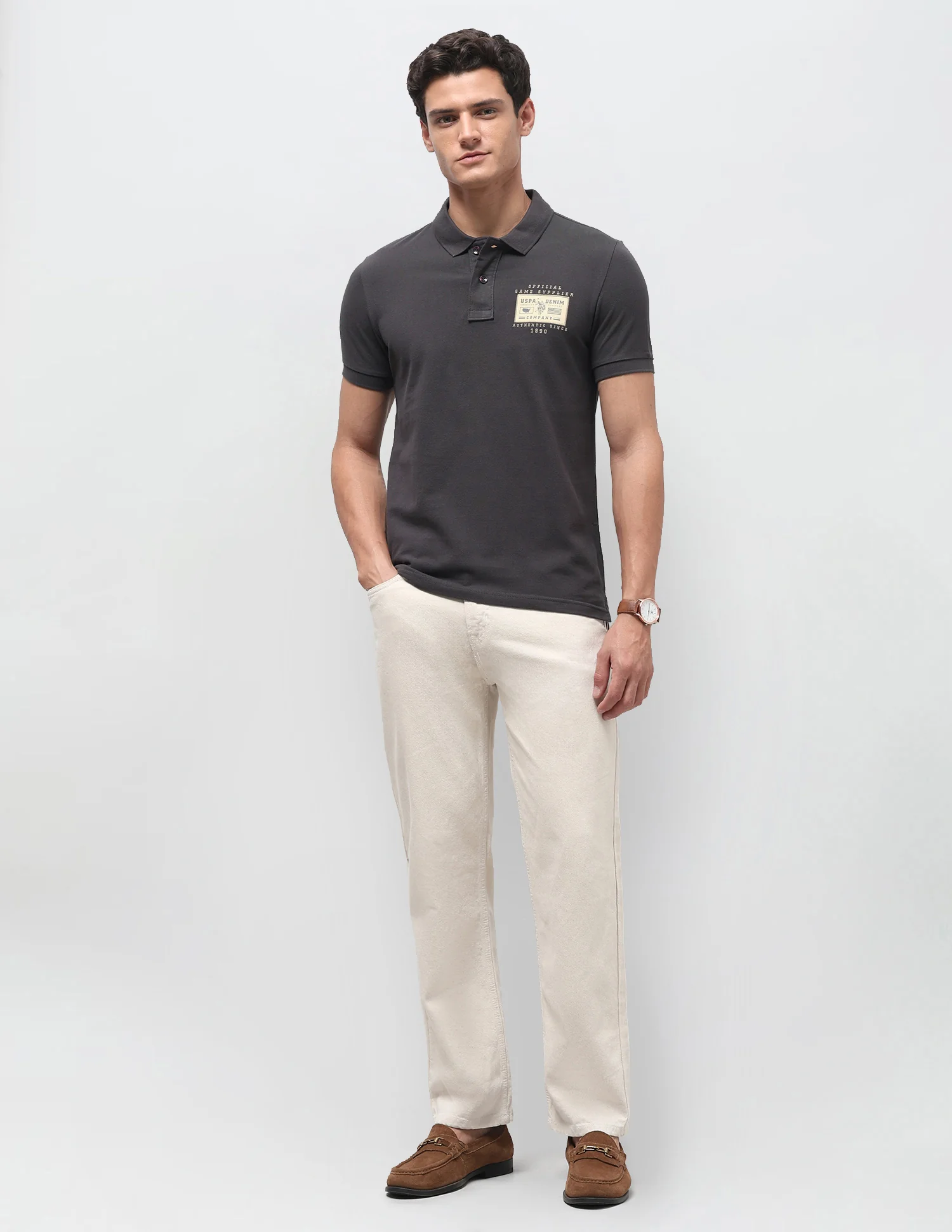 Solid Muscle Fit Polo Shirt - Image 3