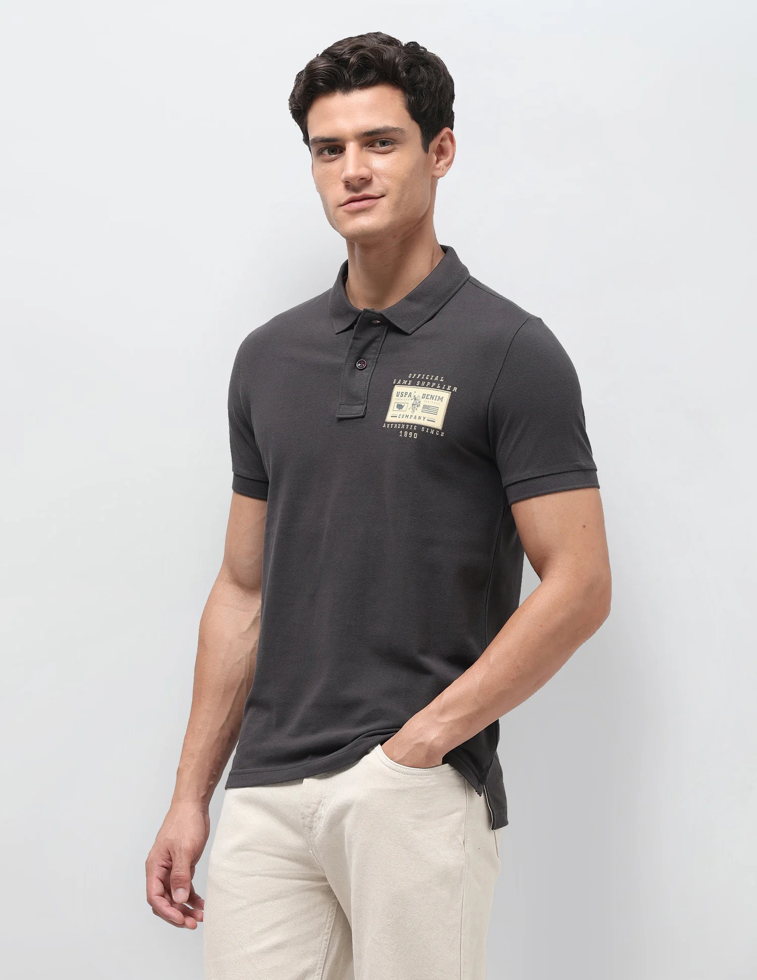Solid Muscle Fit Polo Shirt - Image 4