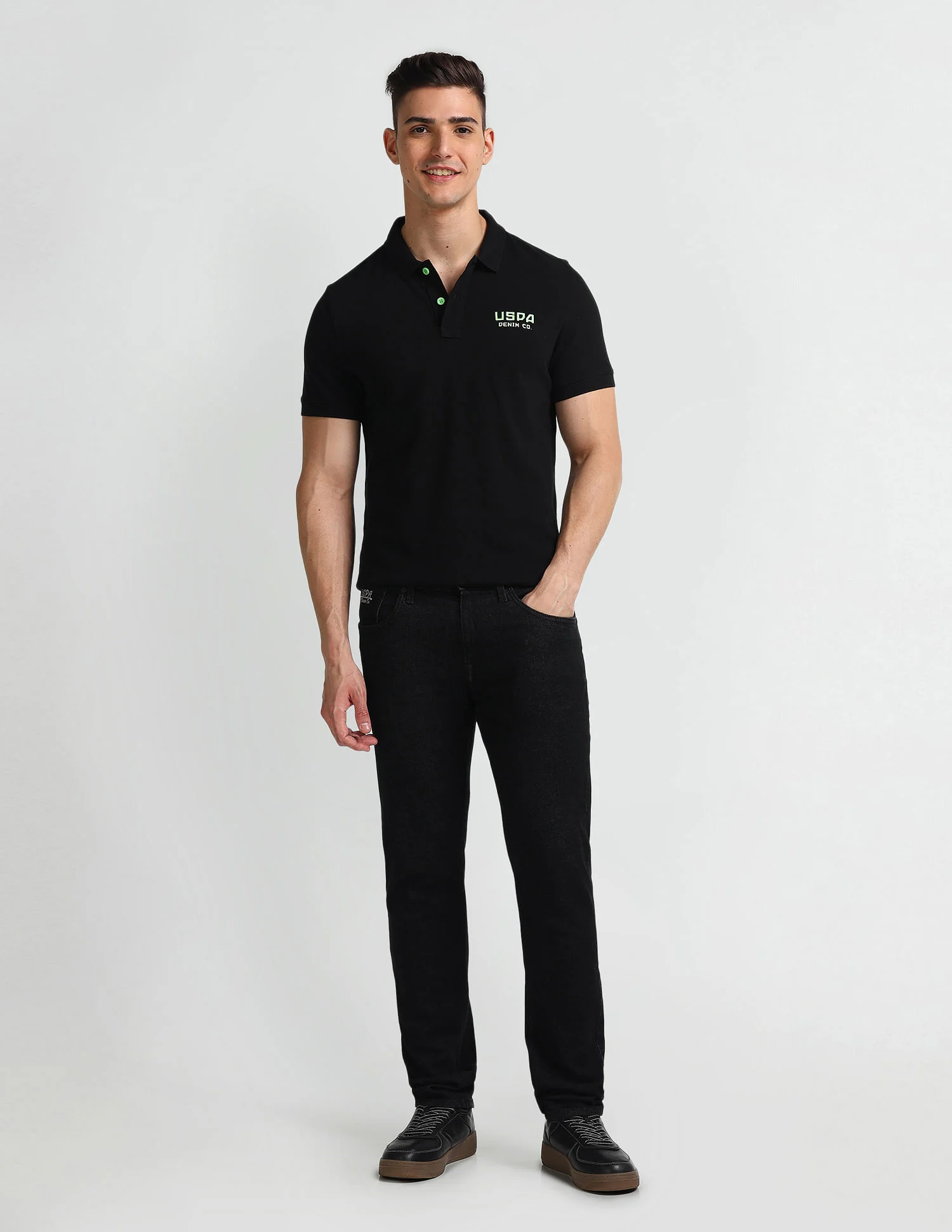 Solid Muscle Fit Polo Shirt - Image 3