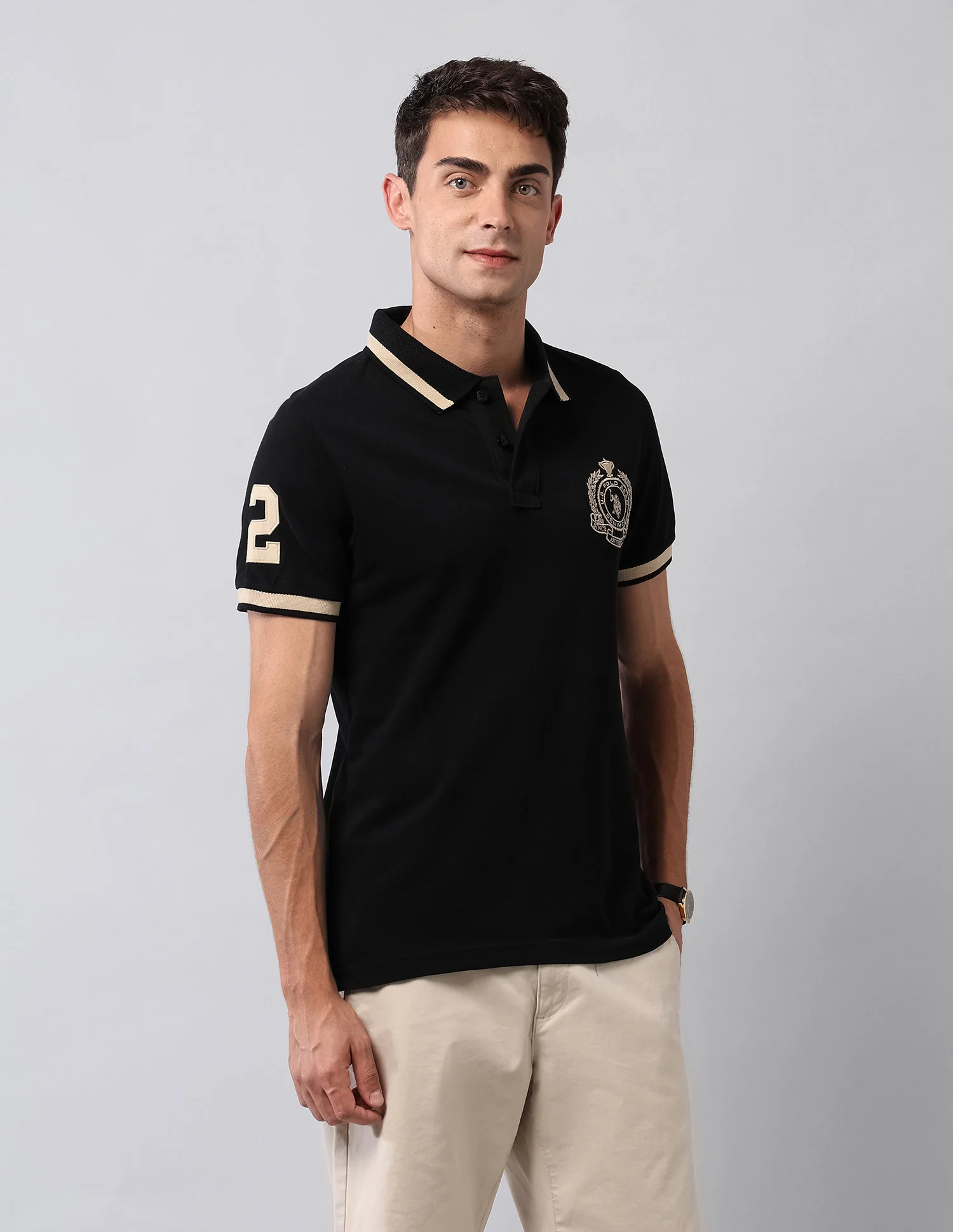 Solid Muscle Fit Polo Shirt